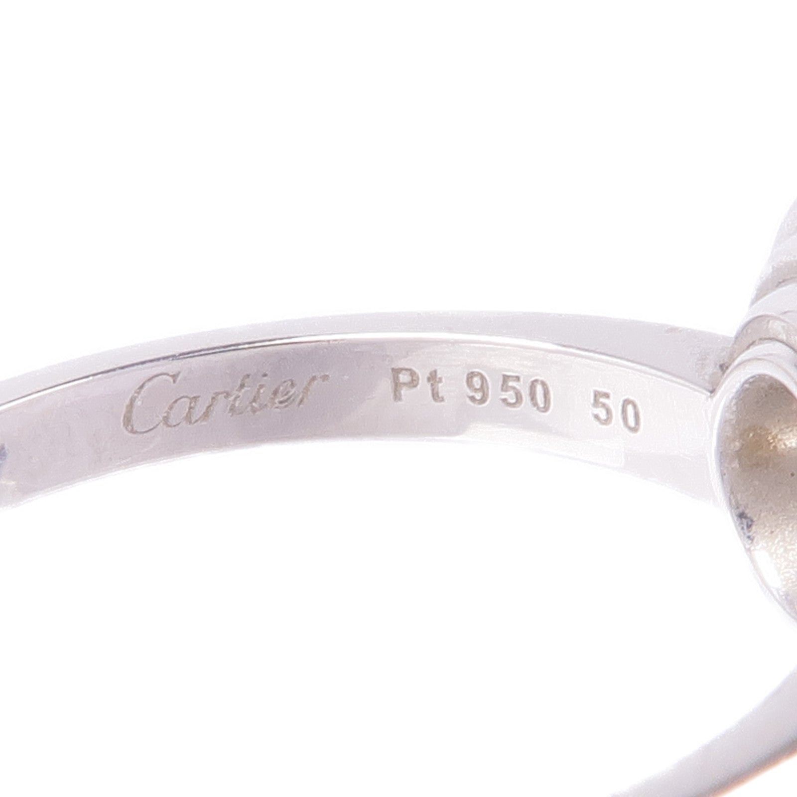CARTIER 【激減優惠】PT950鉑金D'Amour Diamond Ring Engagement鑽石戒指Cartier#50/US#5.25