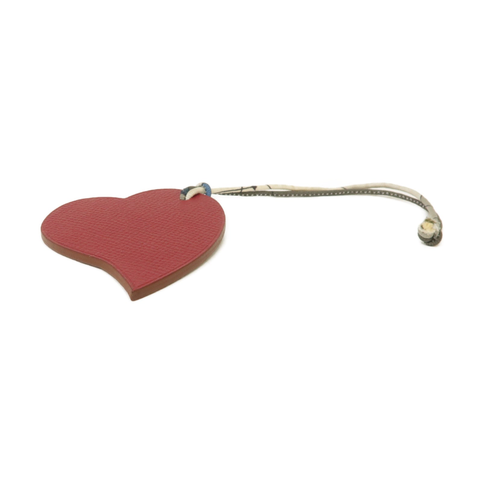 HERMES Epsom皮革Petit H Heart Charm掛飾Rouge Grenat石榴紅色/Olive橄欖綠色