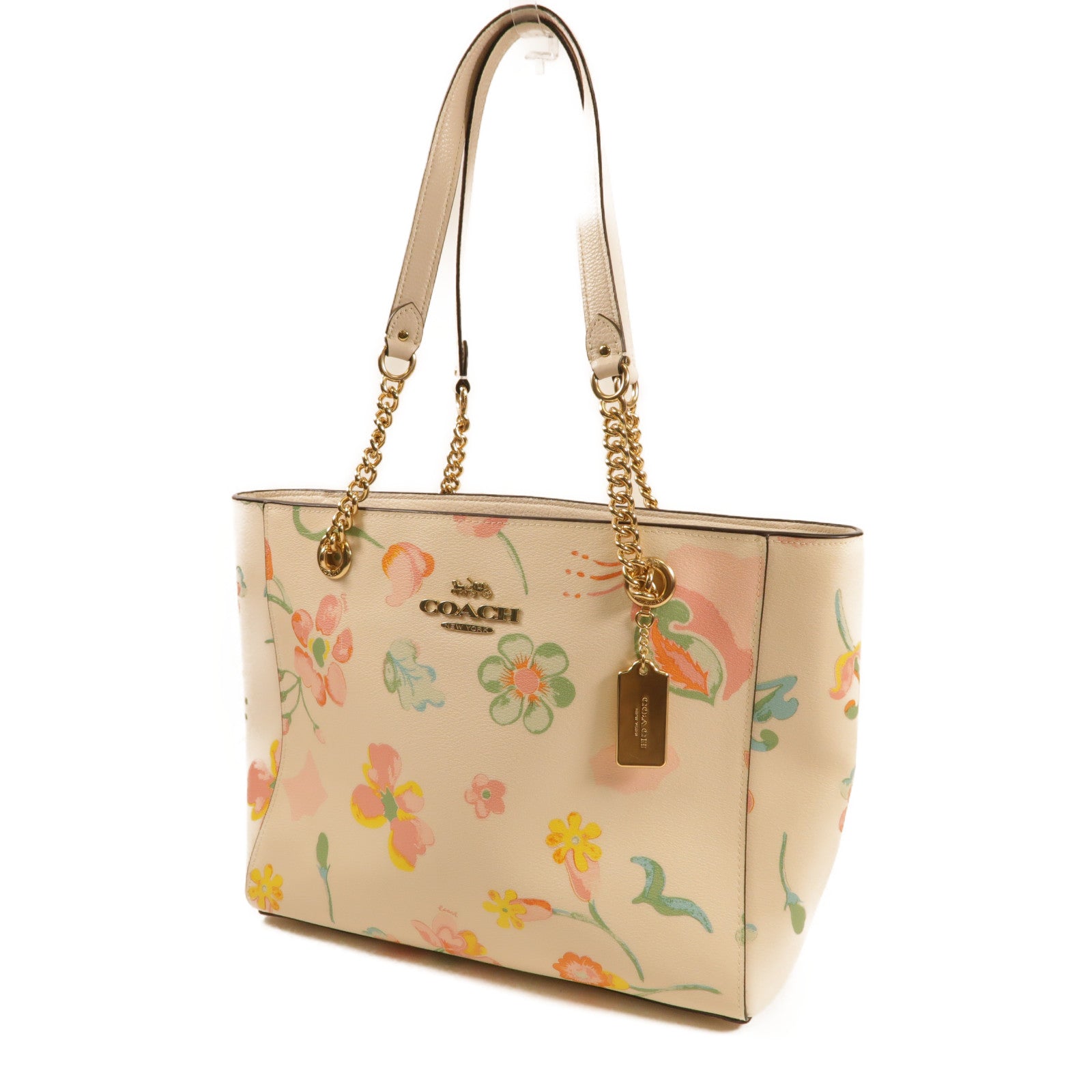 COACH 塗層帆布Cammie Chain Tote金扣肩背袋