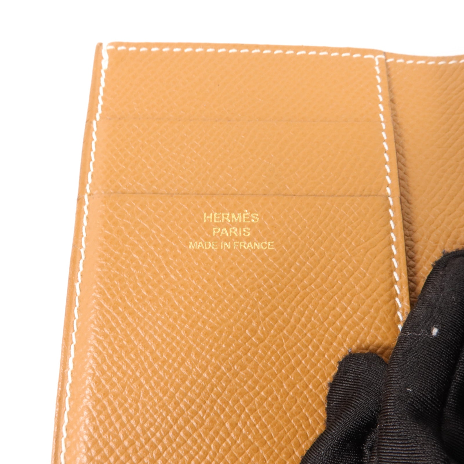 HERMES Epsom皮革Bearn Wallet錢包Gold