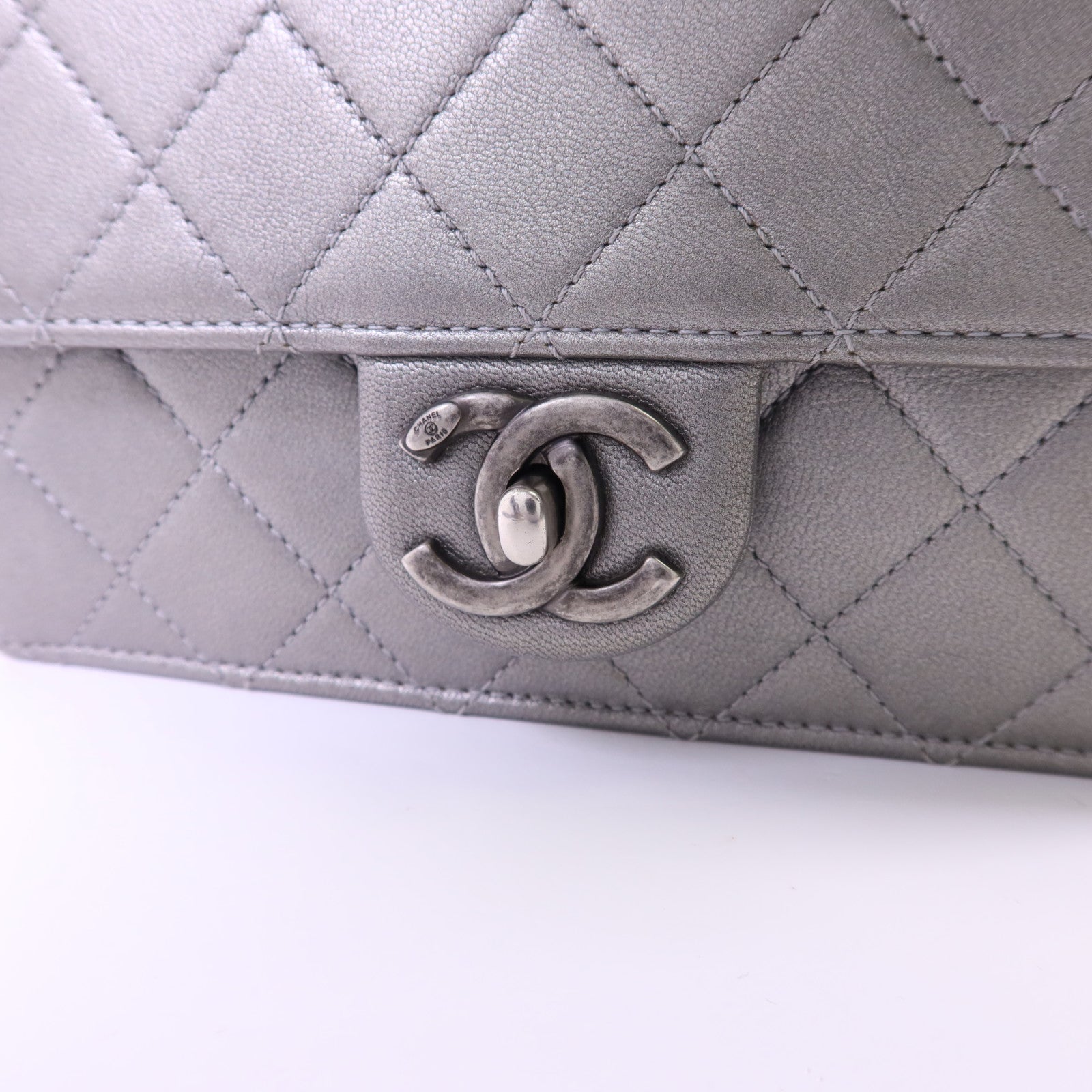 CHANEL 【激減優惠】牛皮皮革Chain Shoulder Bag銀扣鏈帶肩背袋