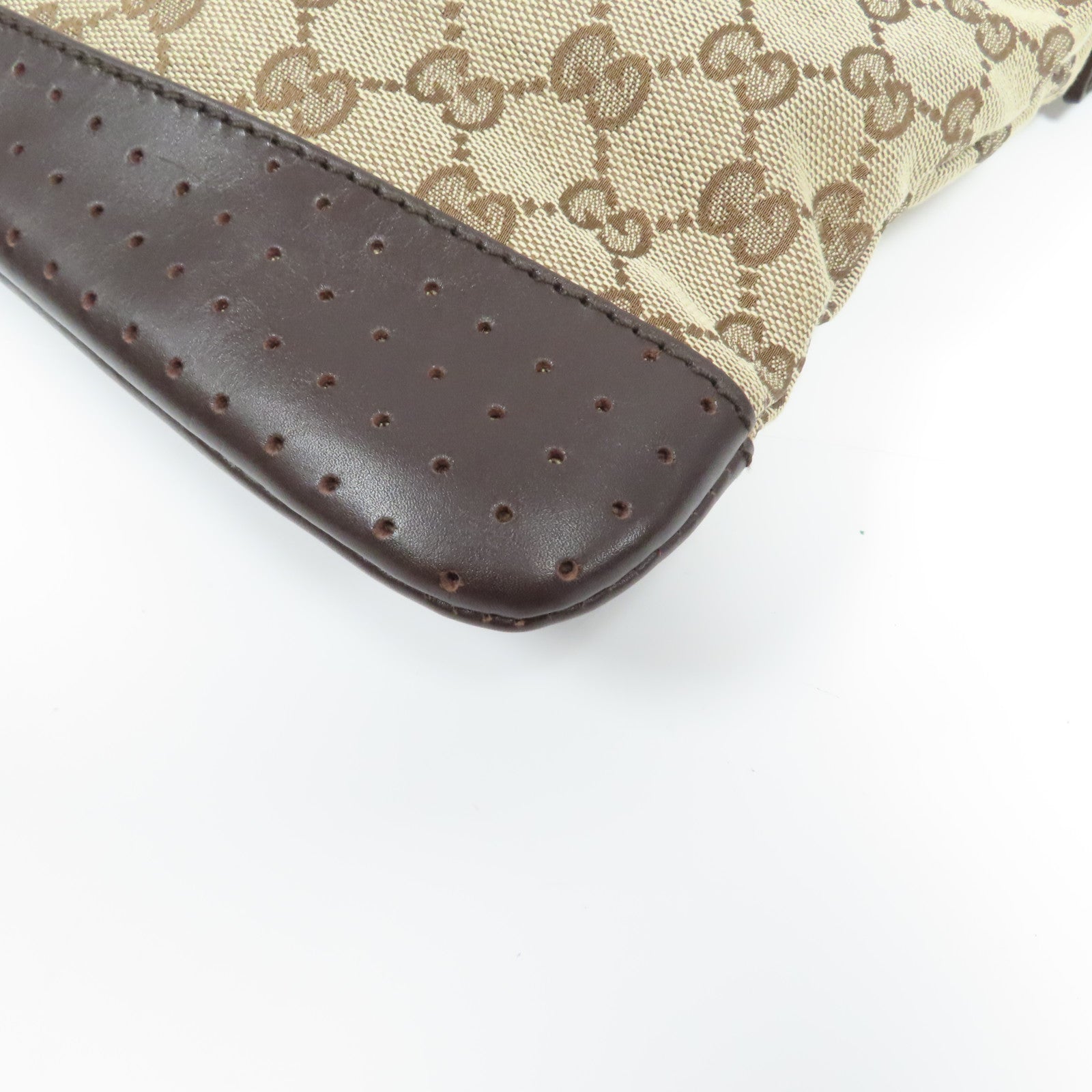 GUCCI 帆布Shoulder Bag銀扣肩背袋啡色