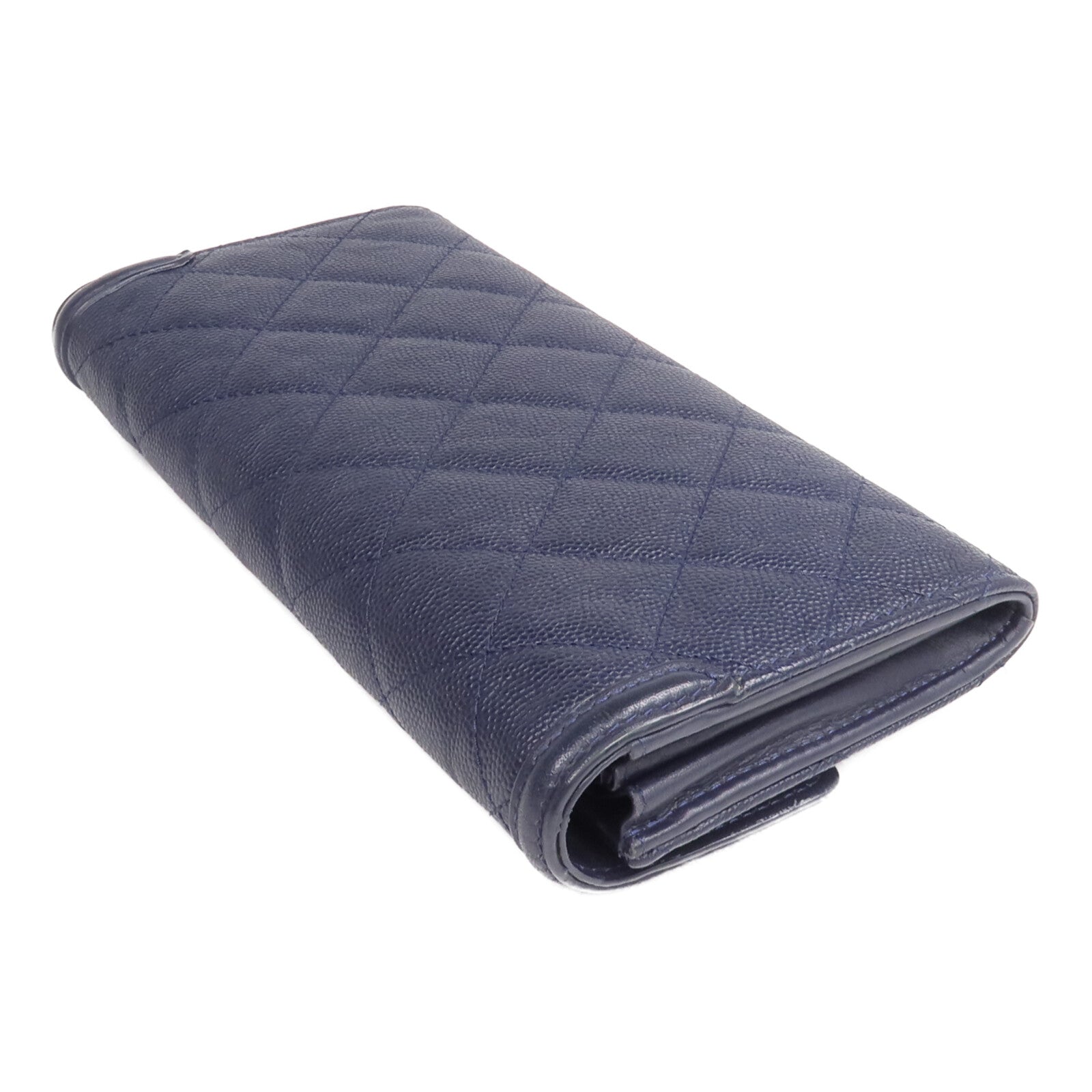 CHANEL 牛皮皮革Long Wallet金扣長錢包