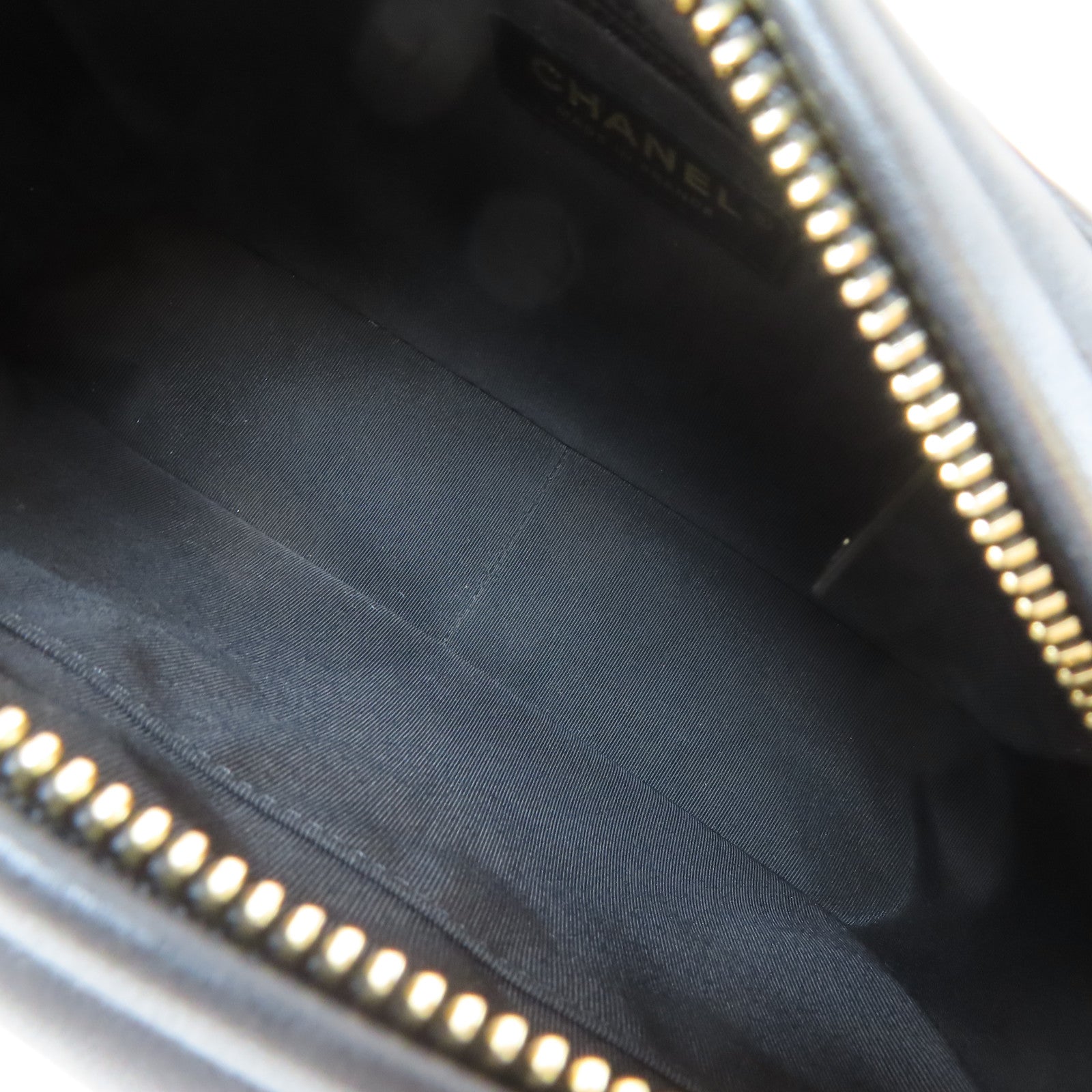 CHANEL 菱格羊皮皮革Chain Shoulder Bag金扣鏈帶肩背袋黑色