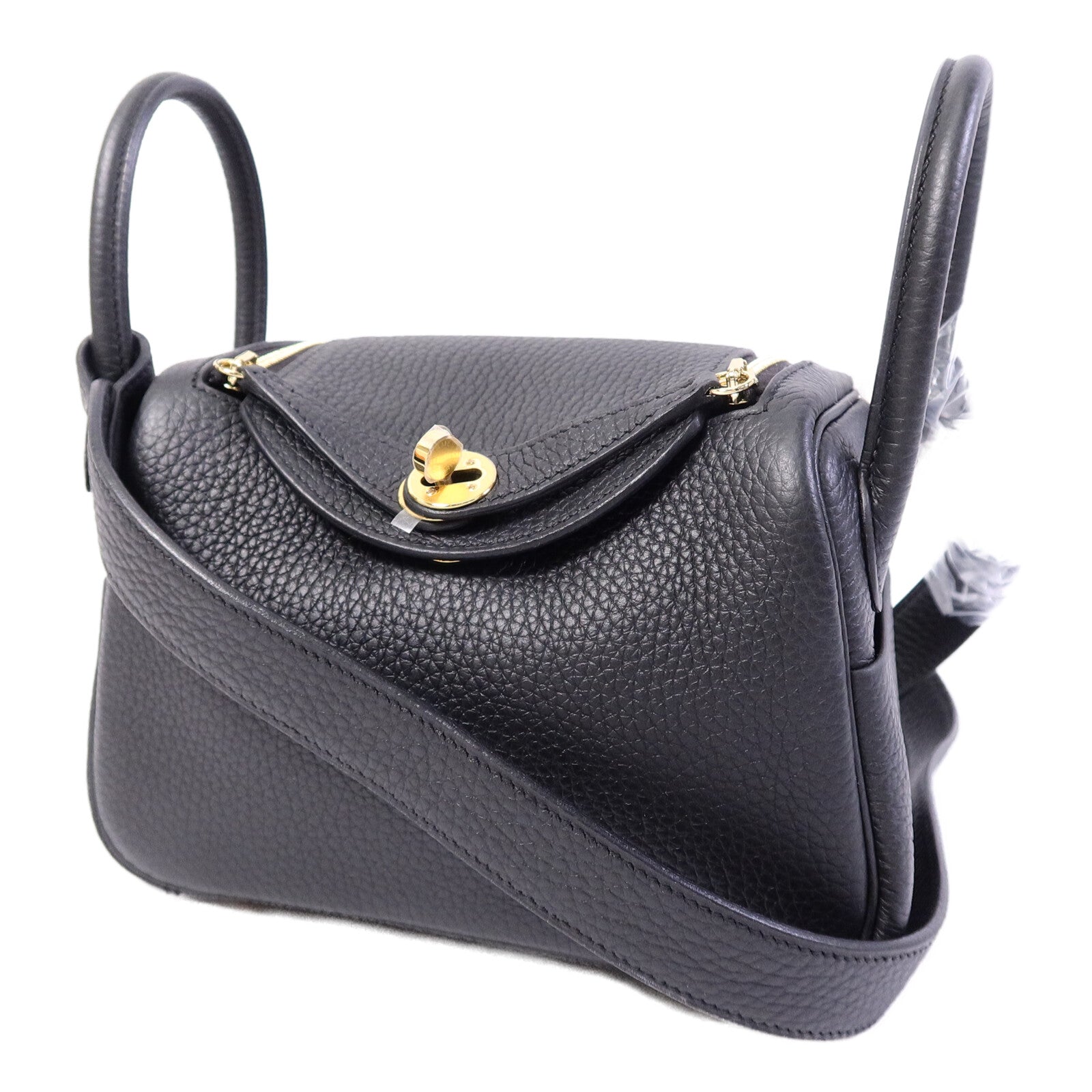 HERMES Clemence皮革Mini LindyII肩背袋