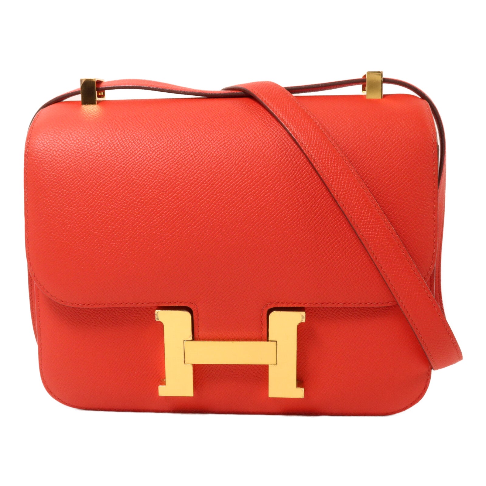 HERMES Epsom皮革Constance 24肩背袋Rouge de Coeur