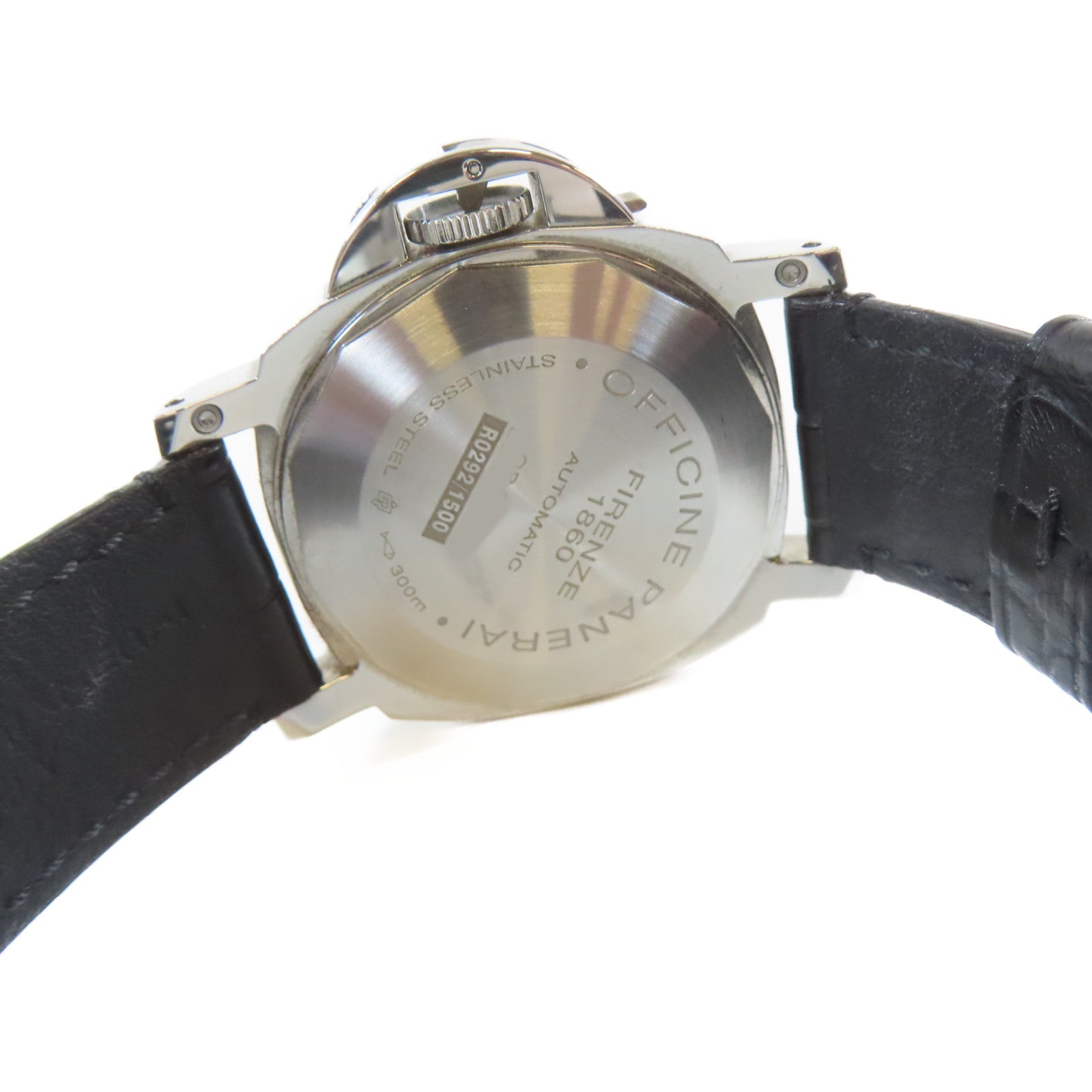 PANERAI 不鏽鋼/皮革帯Luminor Power Reserve自動機芯手錶黑色#16cm