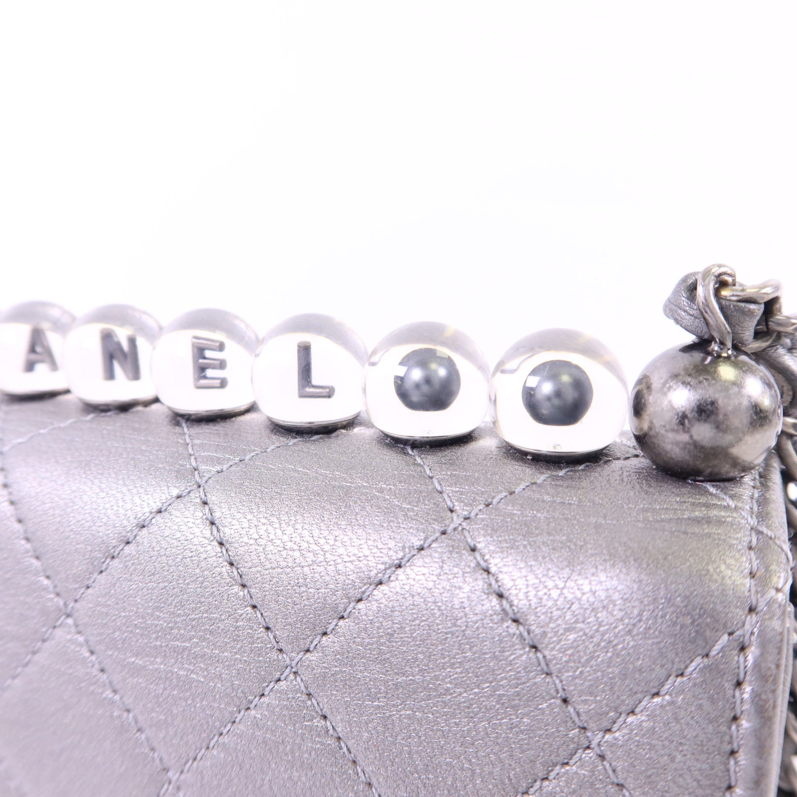 CHANEL 【激減優惠】牛皮皮革Chain Shoulder Bag銀扣鏈帶肩背袋