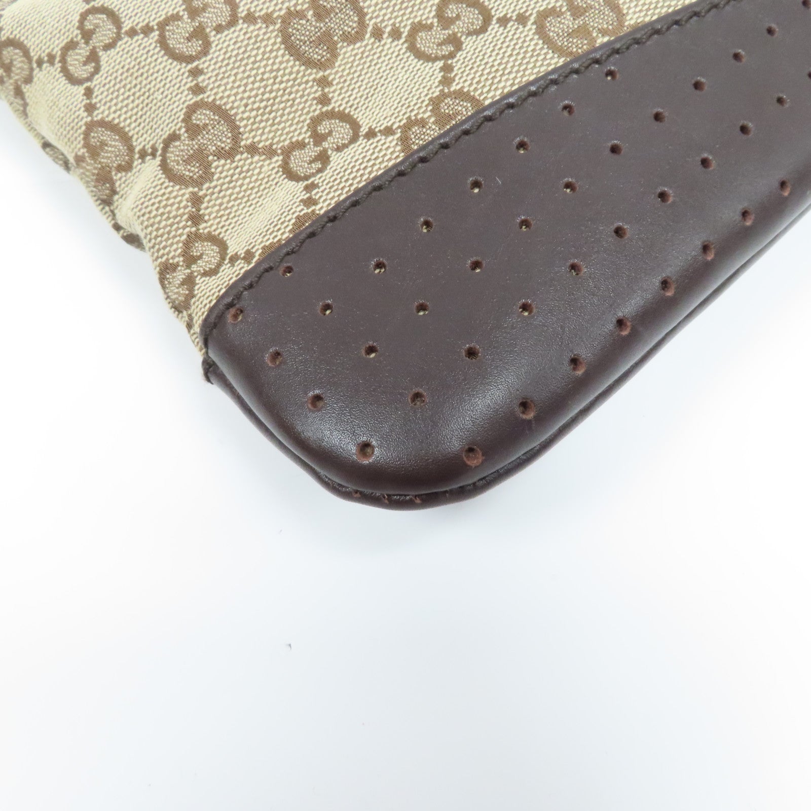 GUCCI 帆布Shoulder Bag銀扣肩背袋啡色