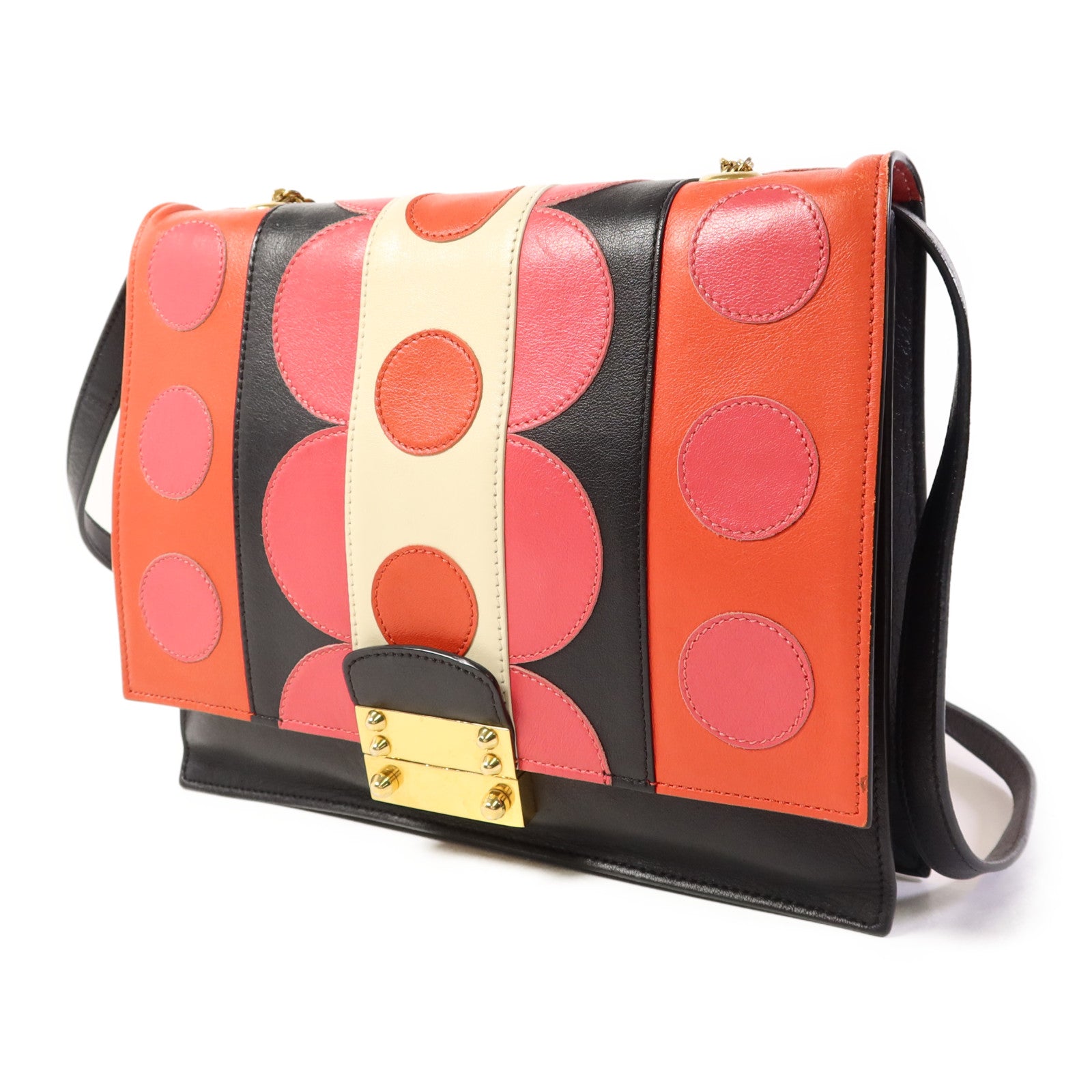 Valentino 牛皮皮革Chain Shoulder金扣手挽肩背兩用袋