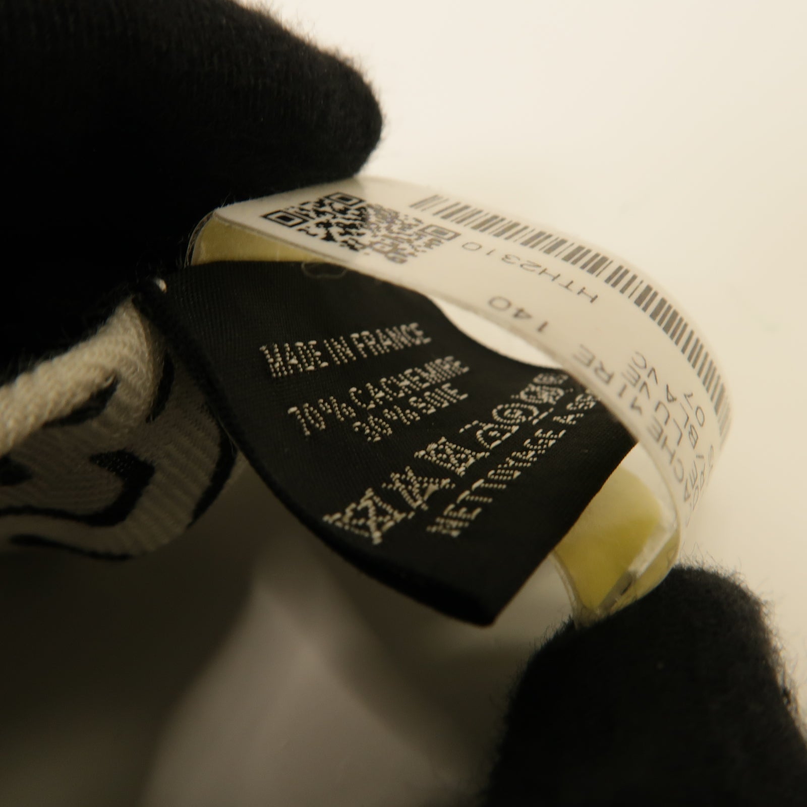 HERMES Cashmere Scarf圍巾黒色/白色