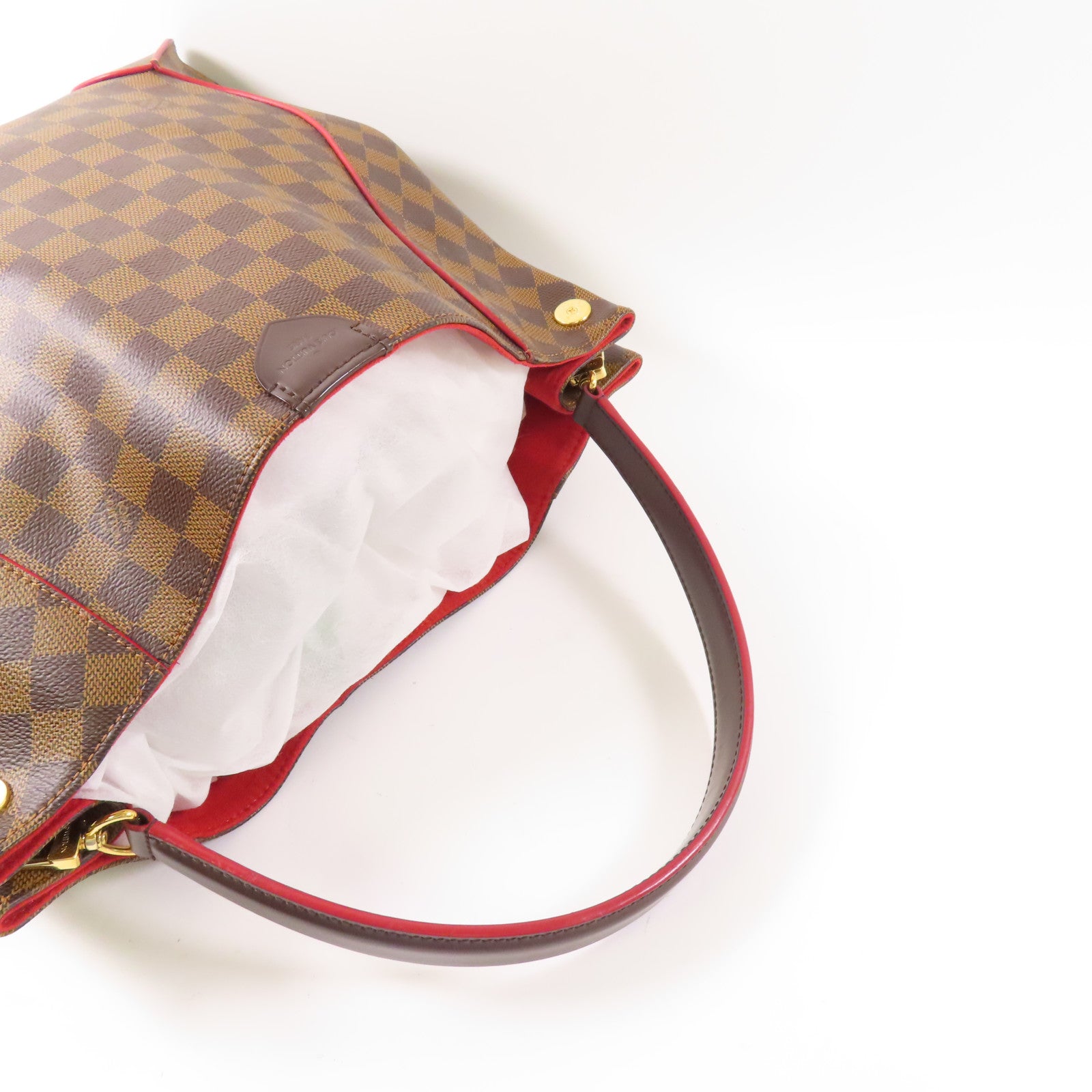 LOUIS VUITTON 【激減優惠】Damier Caissa Hobo金扣手挽袋