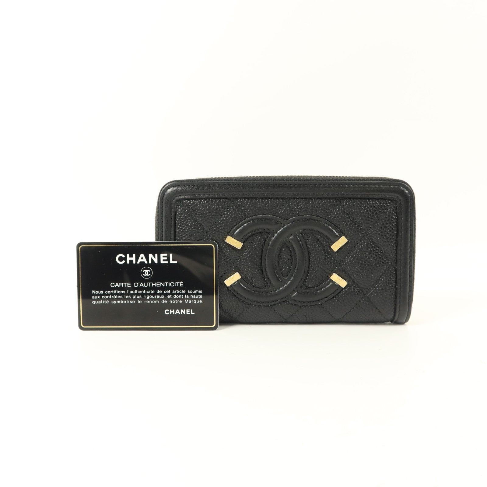 CHANEL 牛皮皮革Medium Zipped Wallet錢包