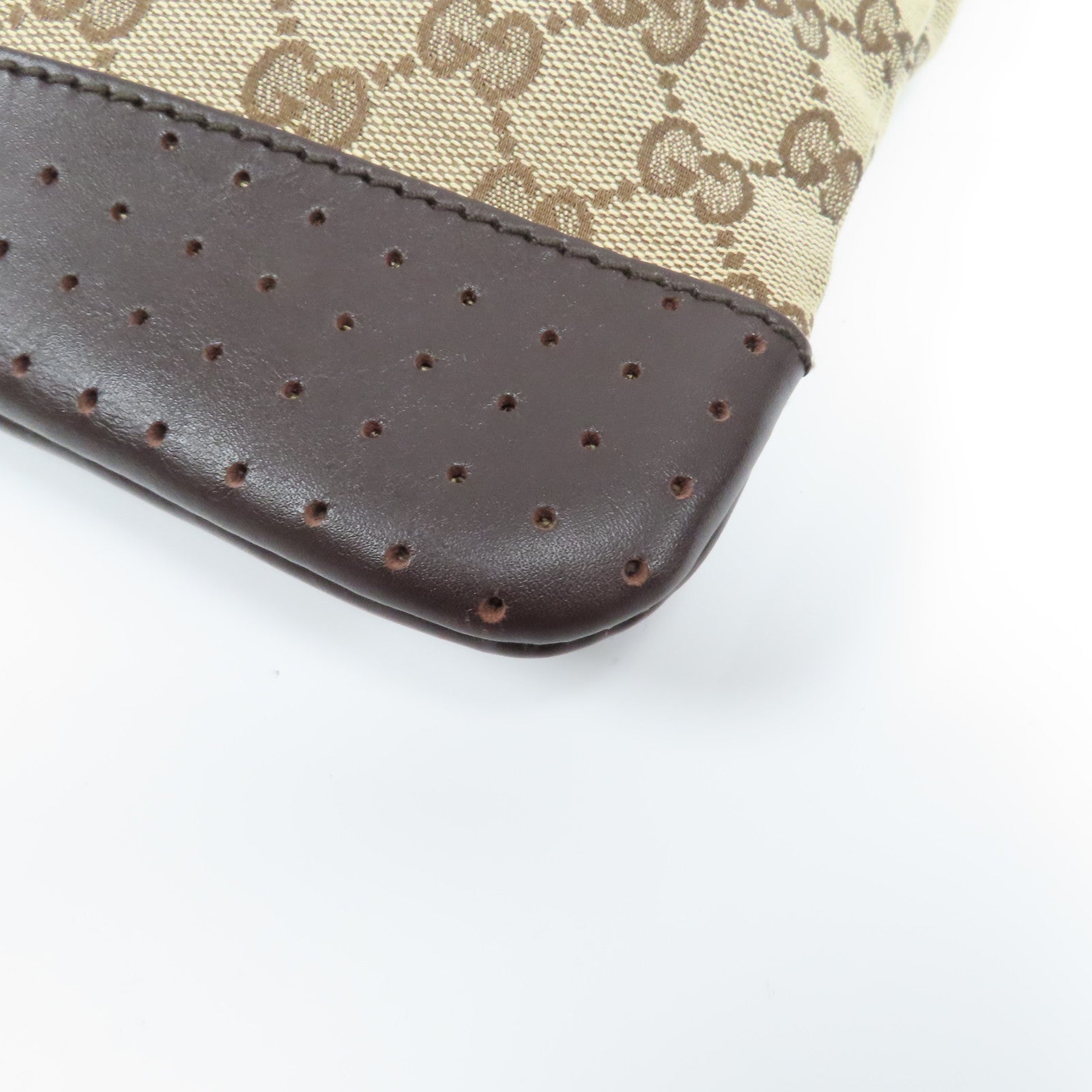 GUCCI 帆布Shoulder Bag銀扣肩背袋啡色