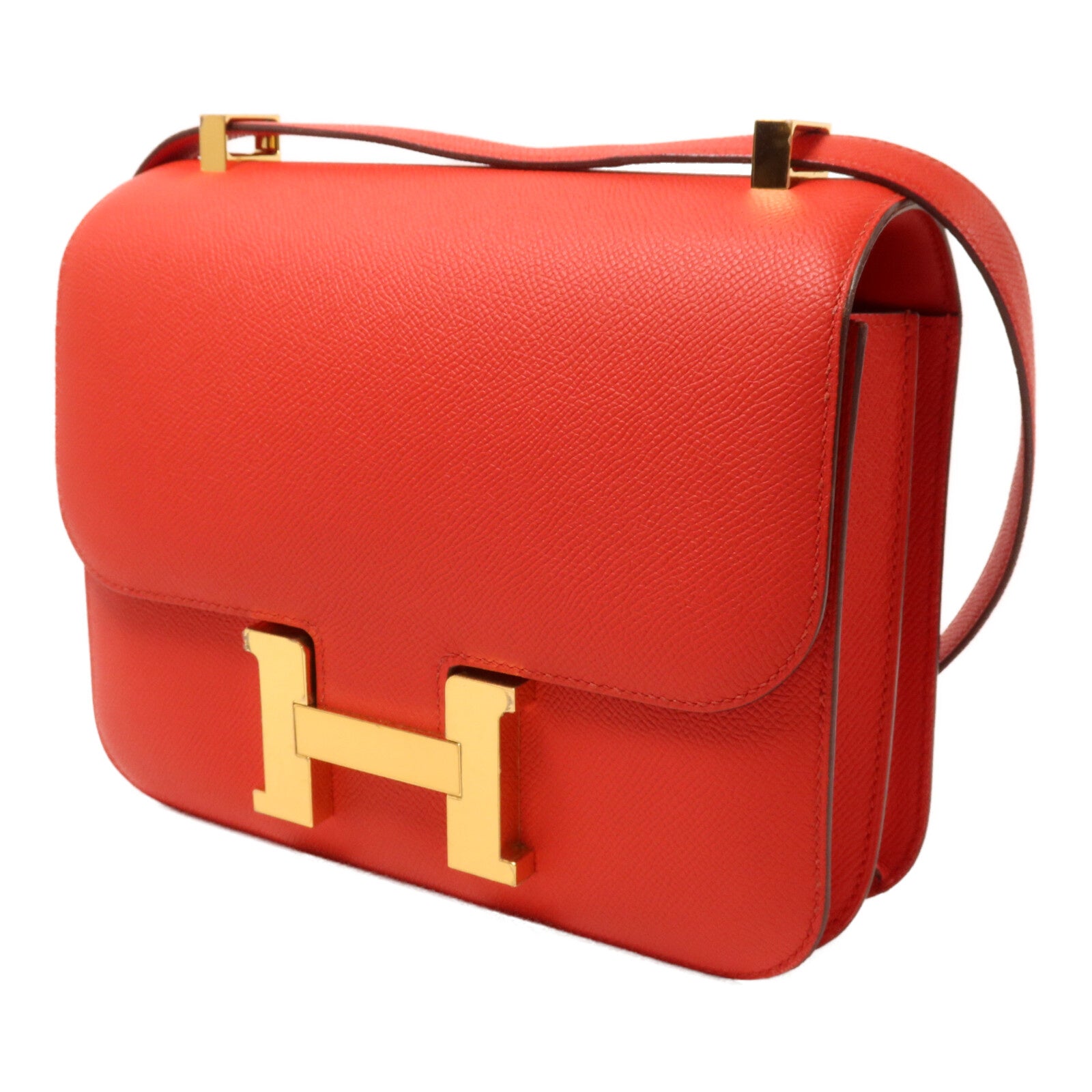 HERMES Epsom皮革Constance 24肩背袋Rouge de Coeur