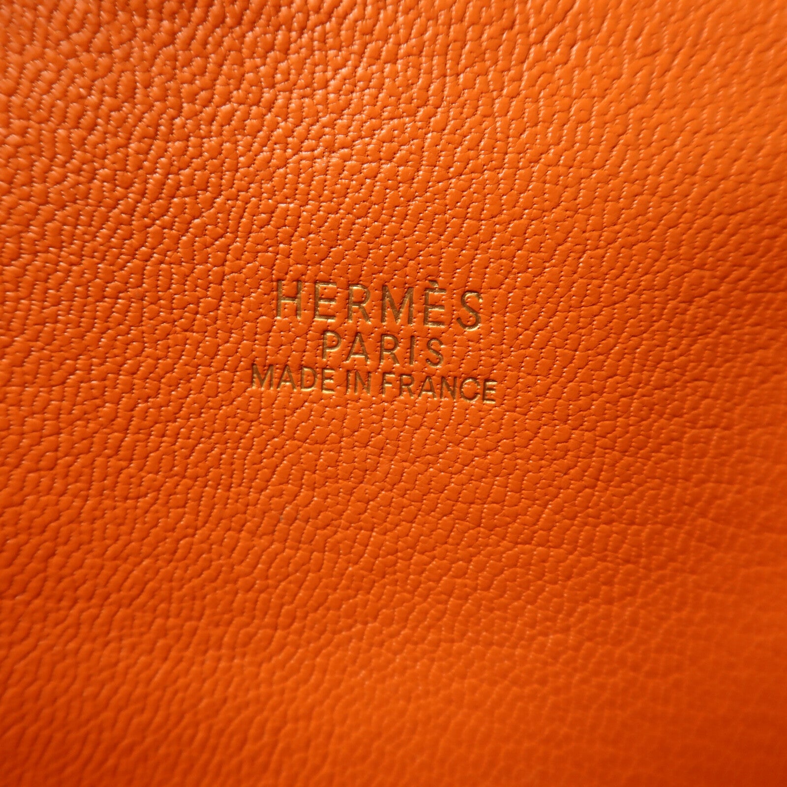 HERMES Clemence皮革Bolide 1923金扣手挽袋Orange