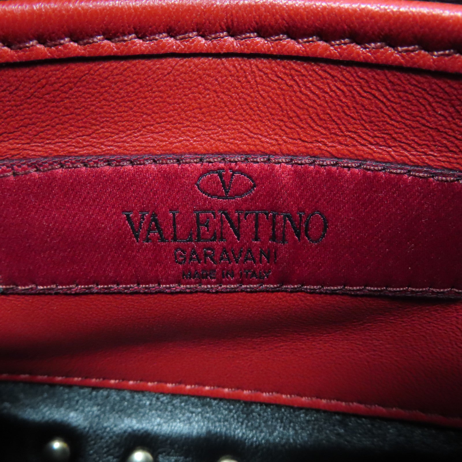 Valentino 皮革2 Way Shoulder金扣手挽肩背兩用袋黑色