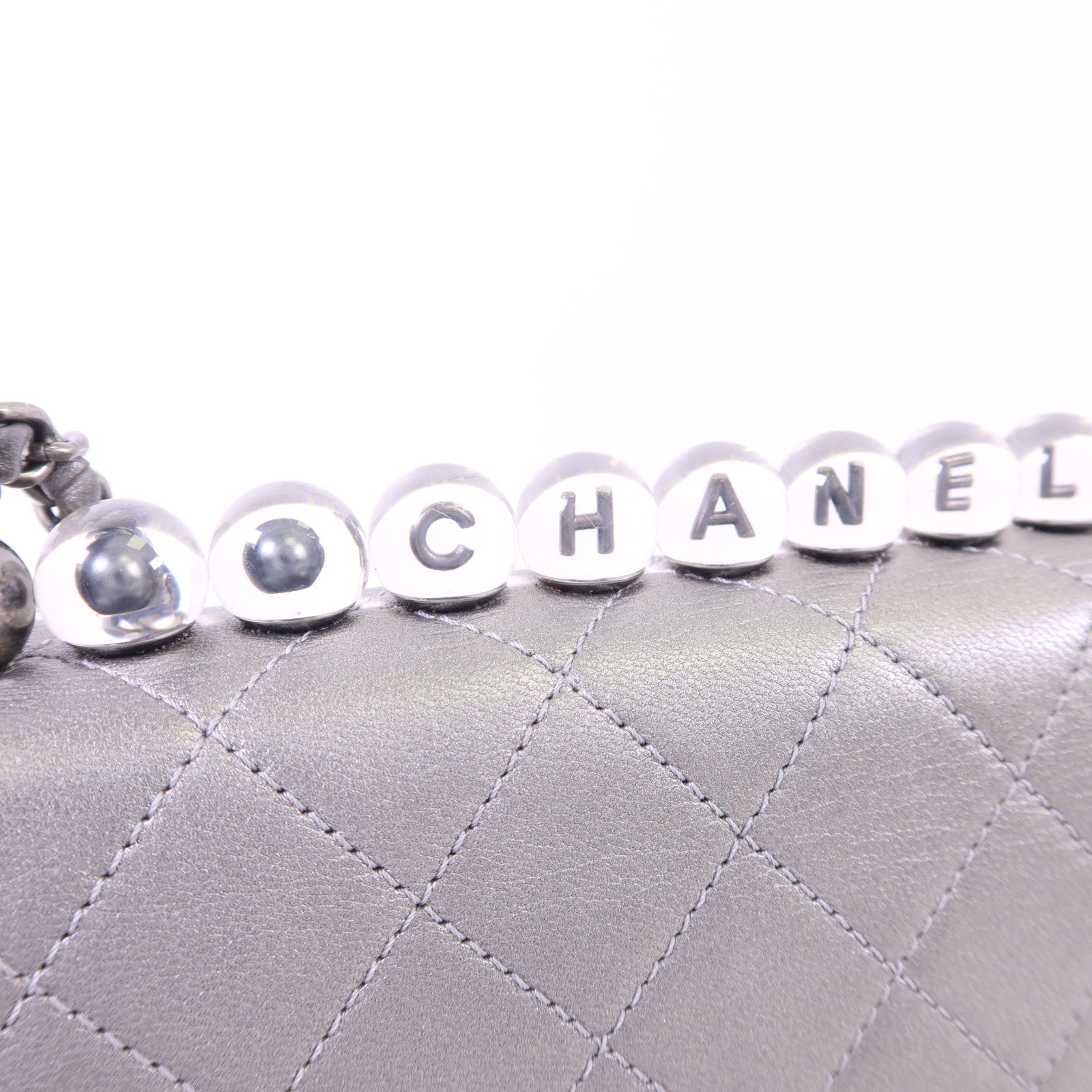 CHANEL 【激減優惠】牛皮皮革Chain Shoulder Bag銀扣鏈帶肩背袋