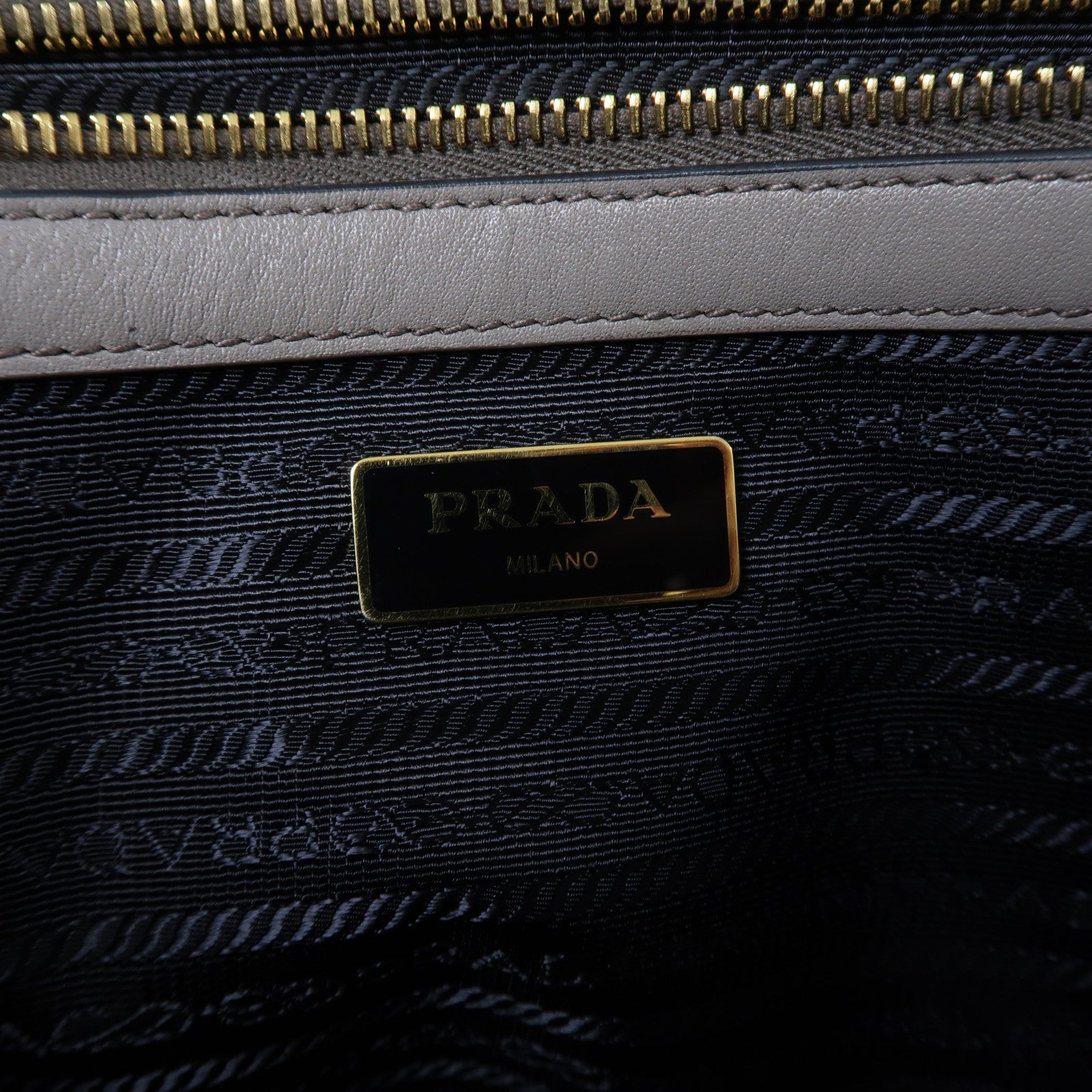 PRADA 牛皮皮革Argilla金扣手挽肩背兩用袋灰色