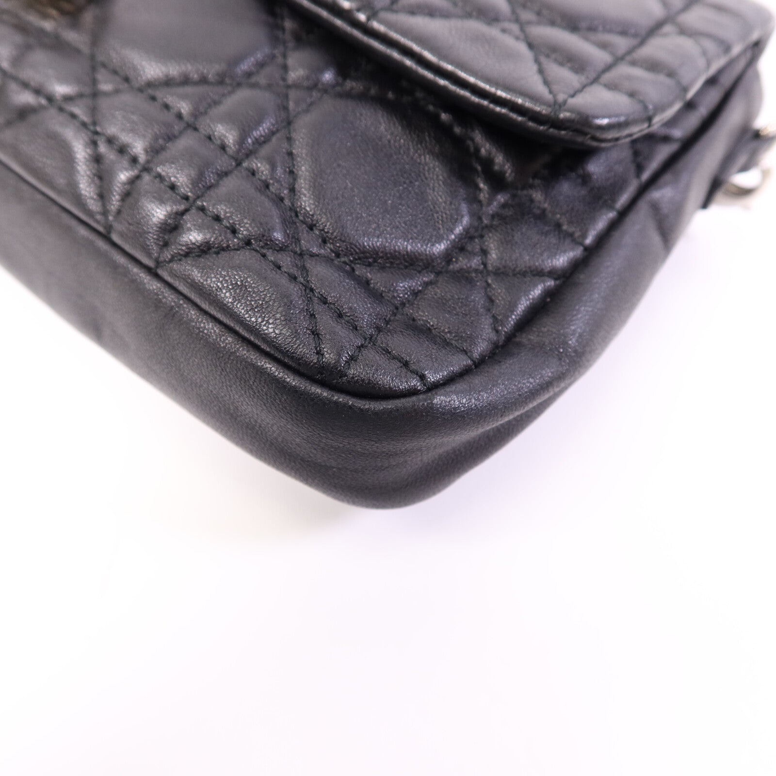 Dior 羊皮皮革Shoulder Bag銀扣鏈帶肩背袋