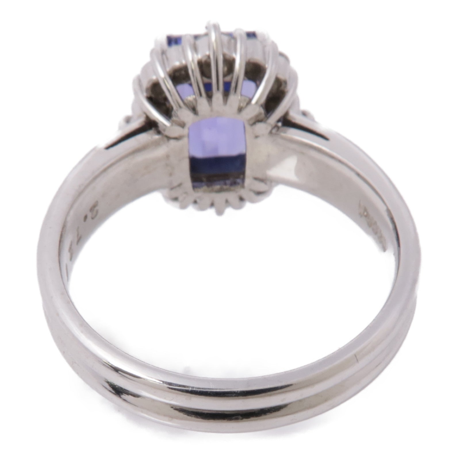 JEWELRY PT900鉑金Tanzanite Diamond Ring坦桑石/鑽石戒指US#7.25