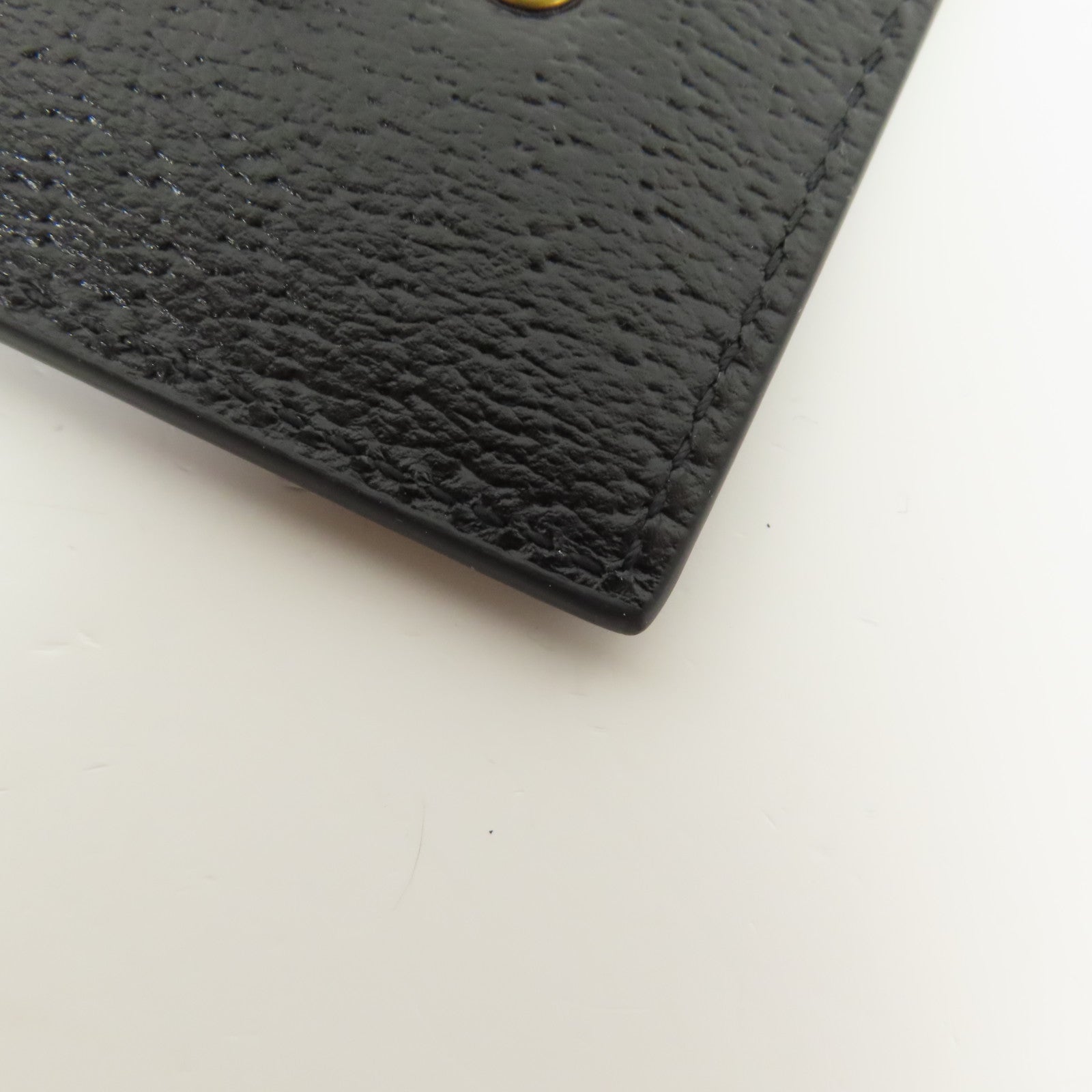 GUCCI GHW GG Marmont Money Clip Card Case Calfskin Leather Black