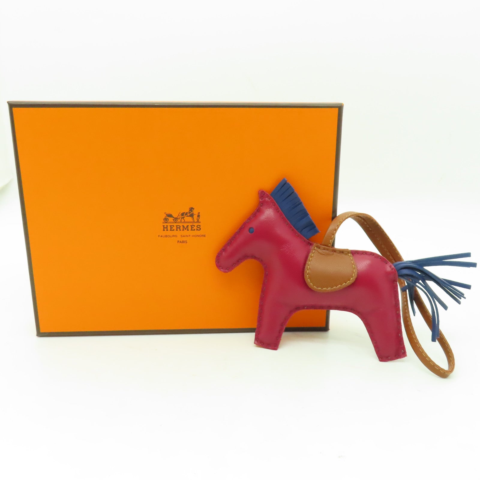 HERMES 【激減優惠】Swift皮革Rodeo MM掛飾紅色/藍色/啡色