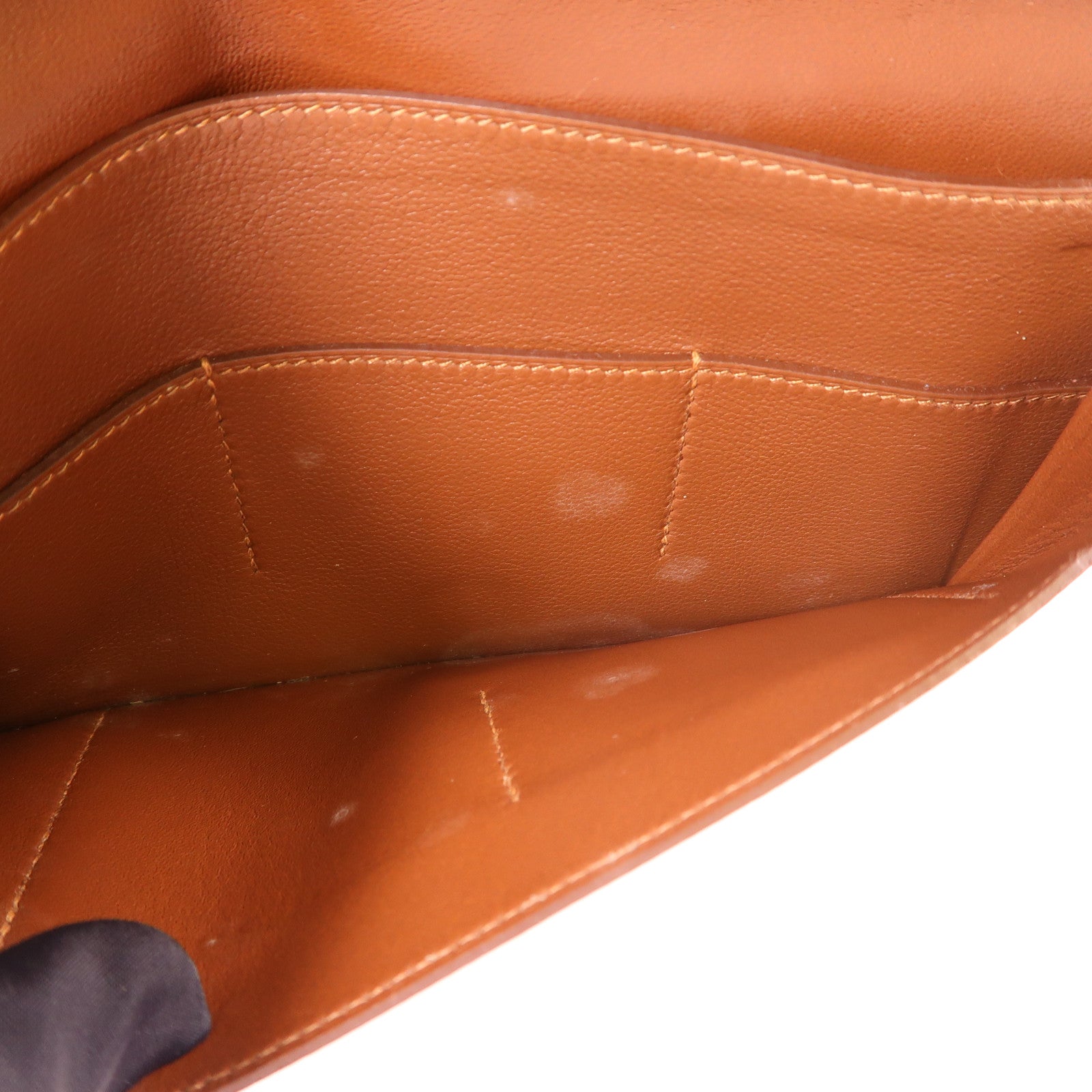 HERMES Swift皮革Dogon GM銀扣長錢包Gold