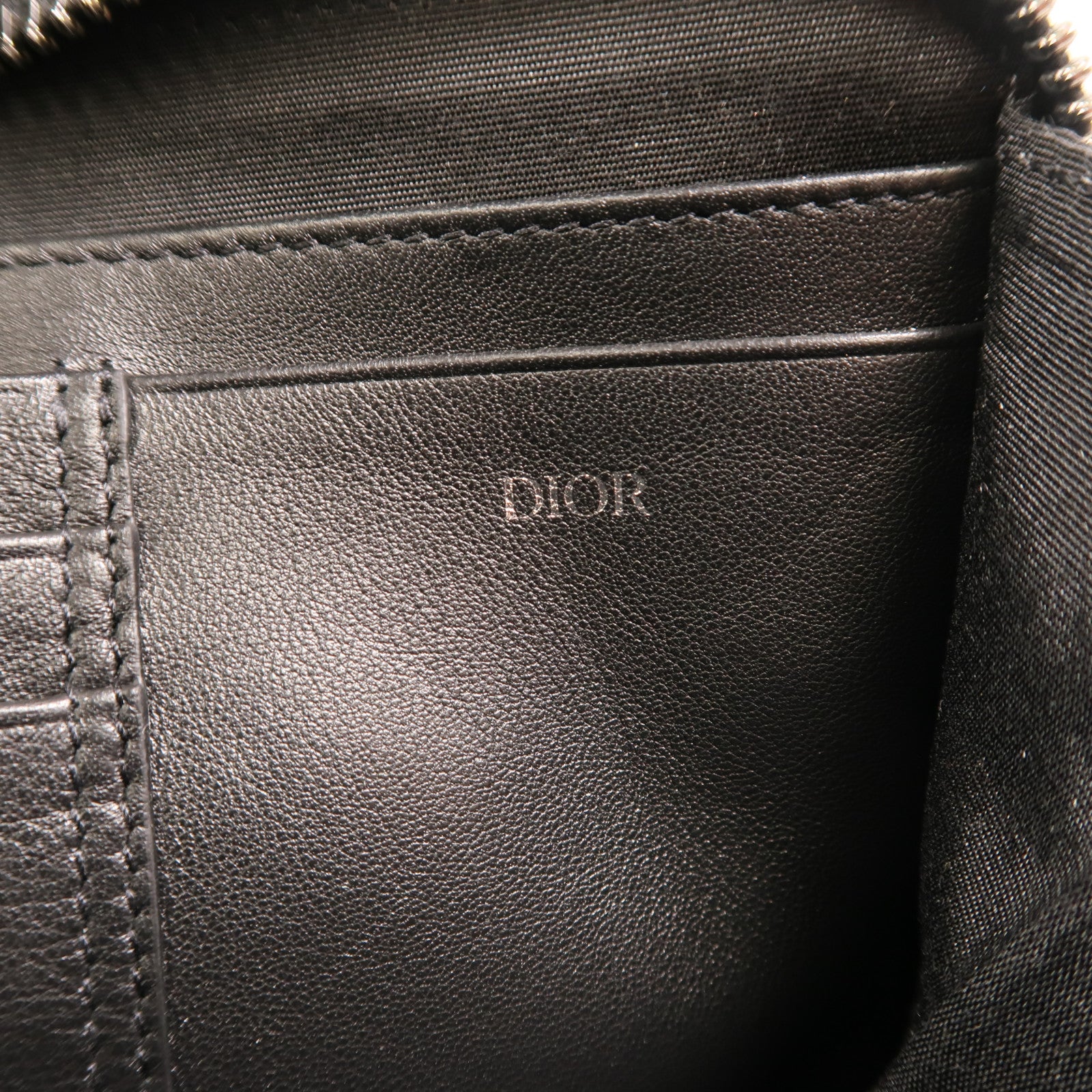 Dior 帆布Oblique Zipped Pouch With Strap銀扣肩背袋