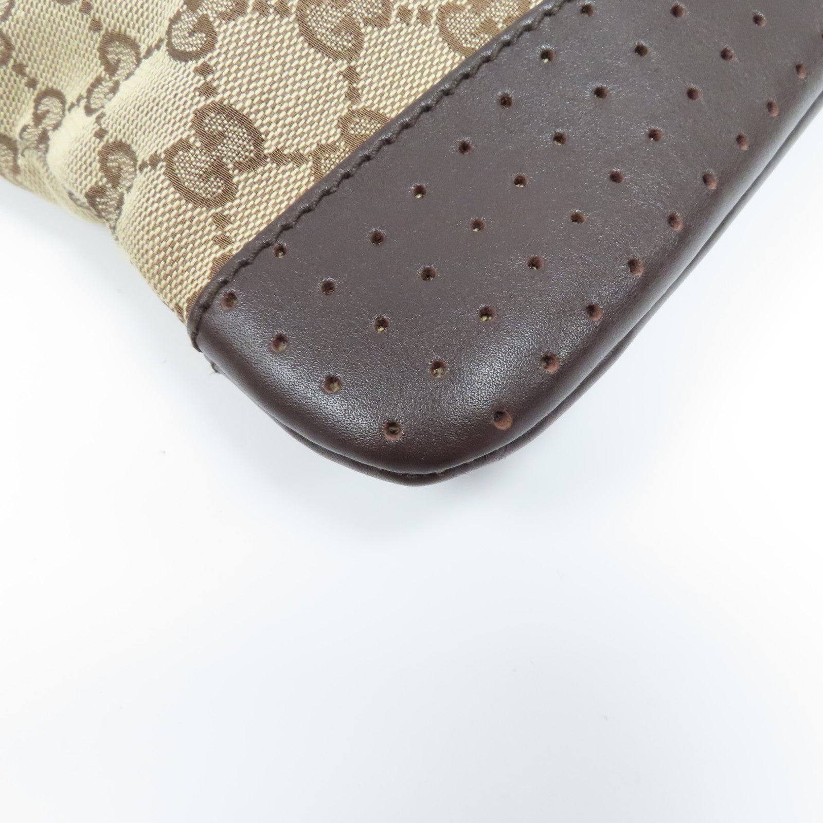 GUCCI 帆布Shoulder Bag銀扣肩背袋啡色