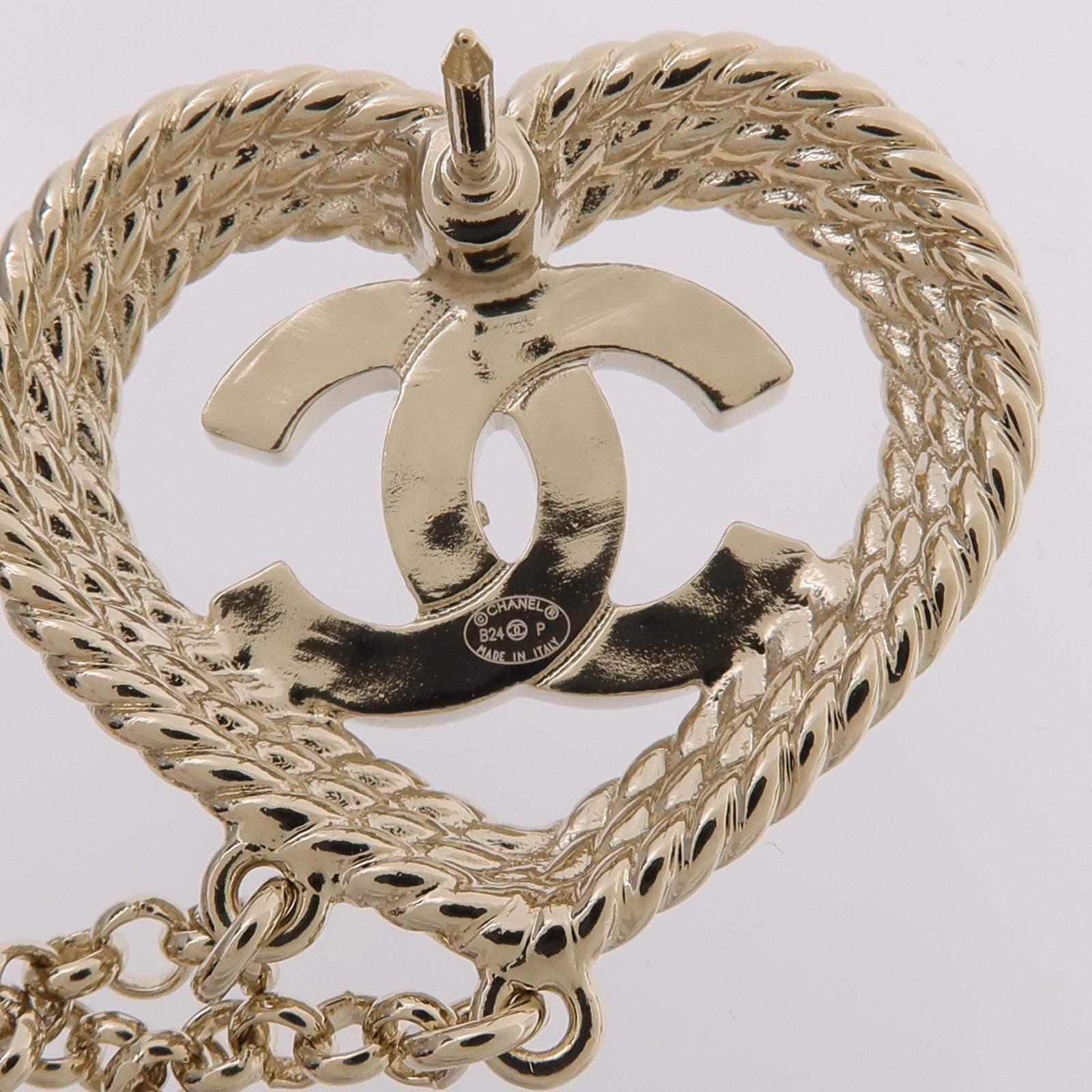 CHANEL 金屬Rhinestone Heart Star Brooch胸針
