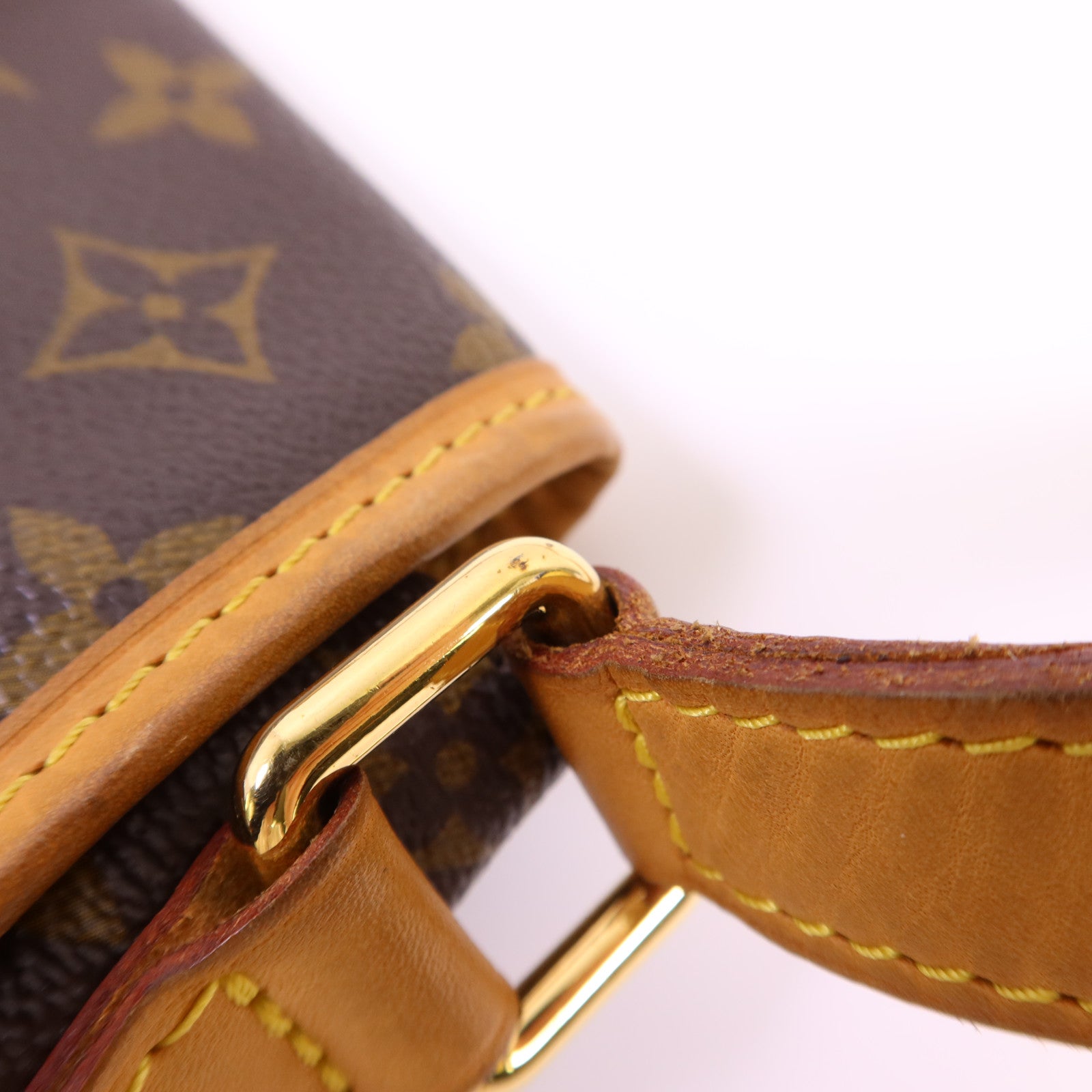 LOUIS VUITTON Monogram Menilmontant MM金扣肩背袋棕色