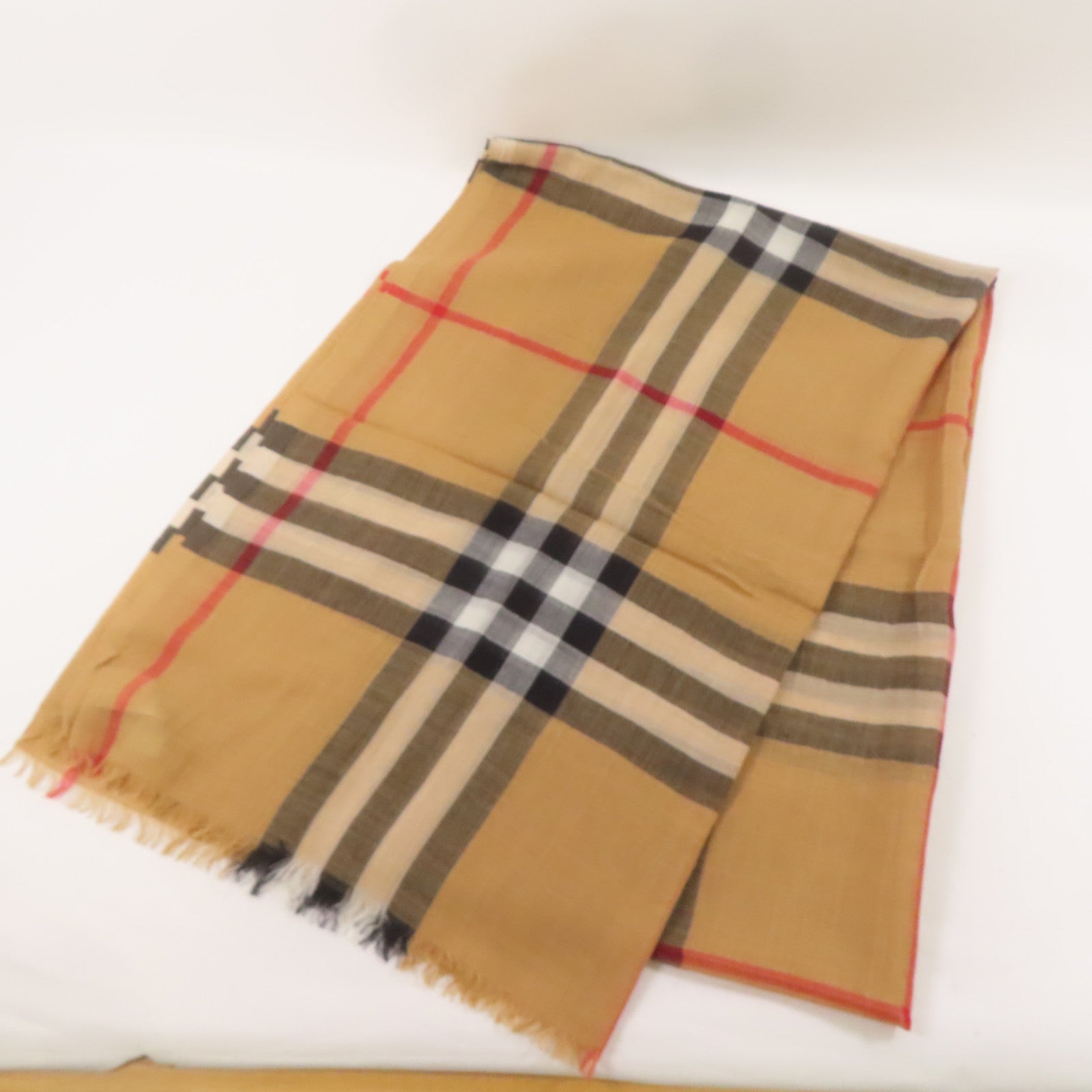 BURBERRY 羊毛/絲質Scarf 220x70cm圍巾米色