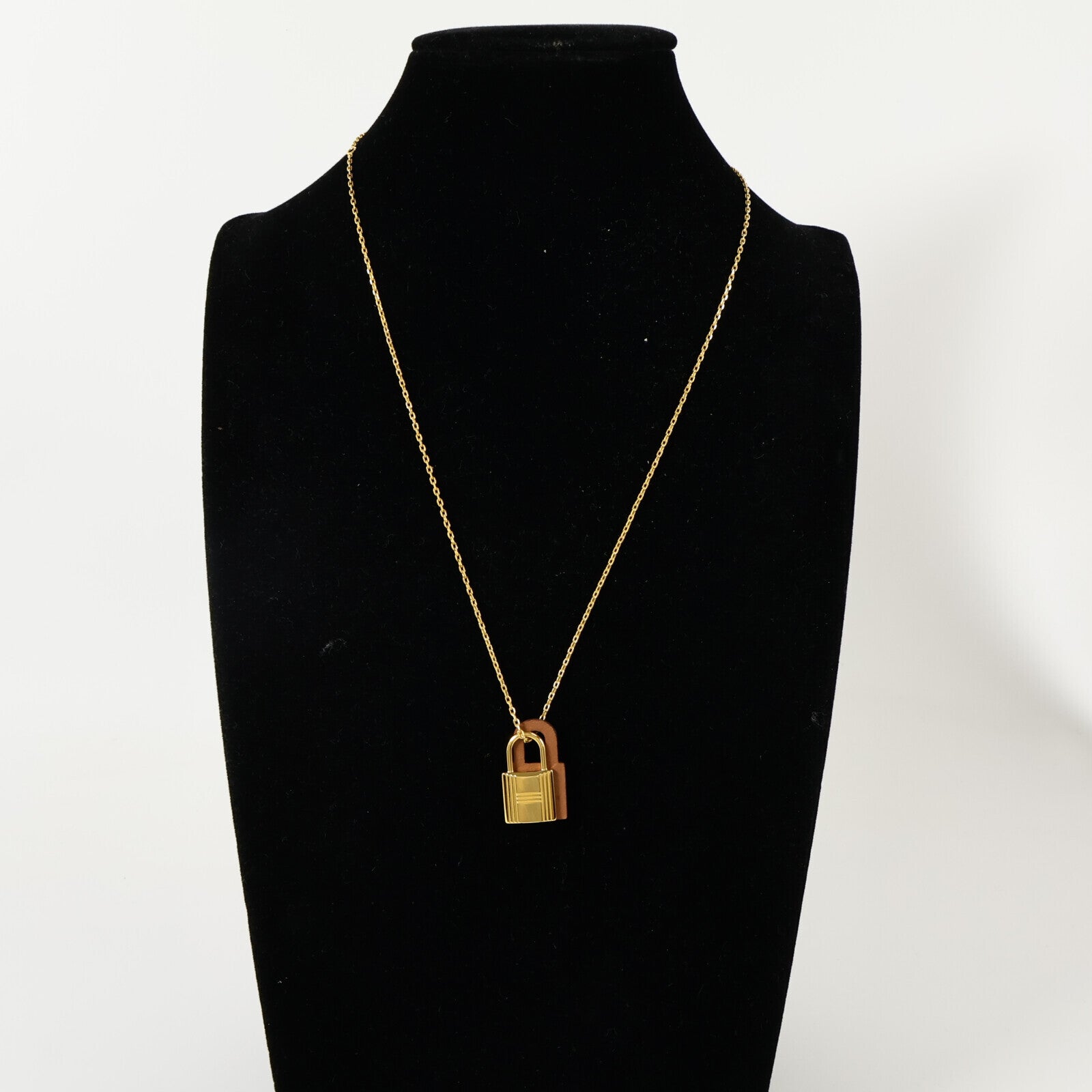 HERMES Swift皮革/金屬O Kelly Pendant Necklace項鏈