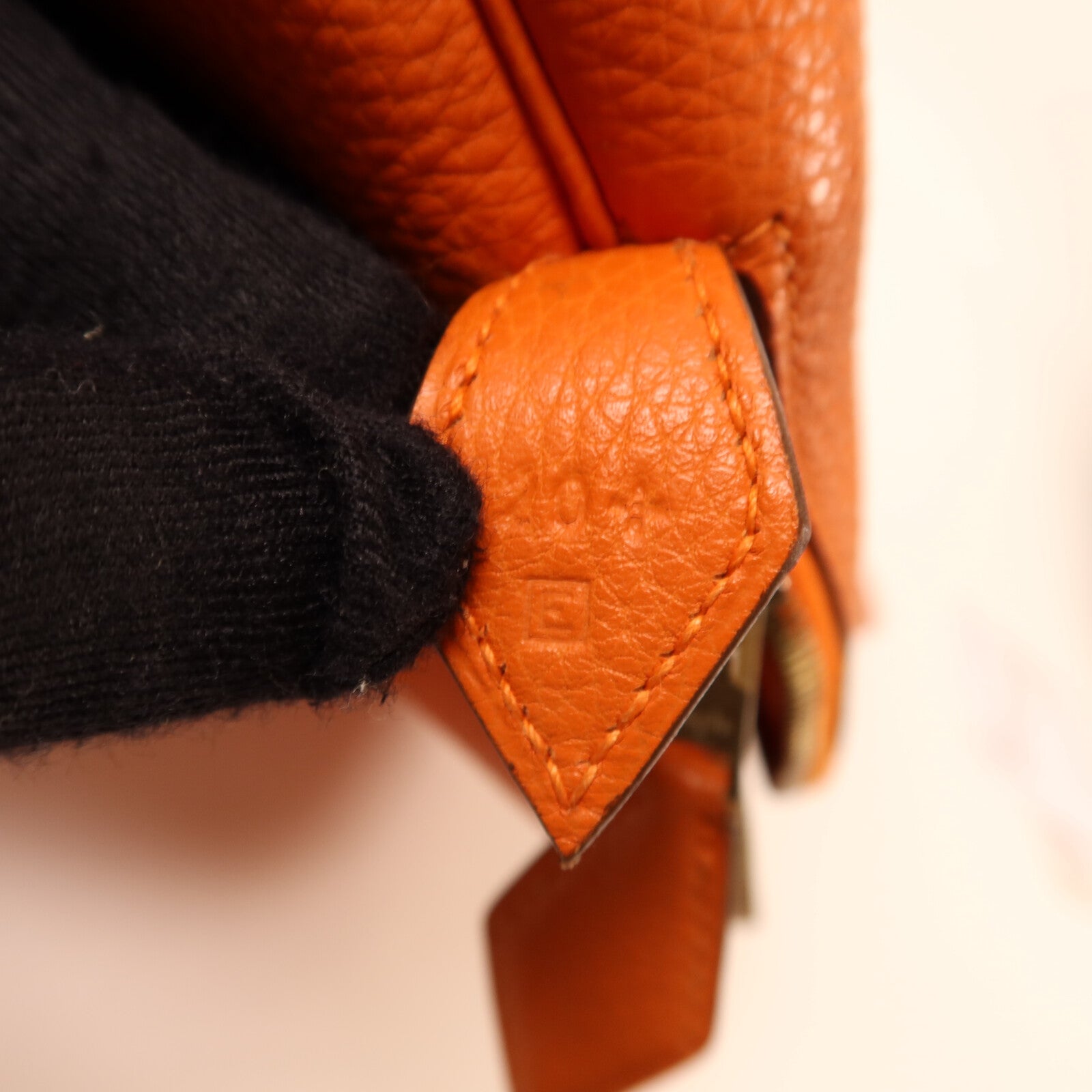 HERMES Clemence皮革Bolide 1923金扣手挽袋Orange