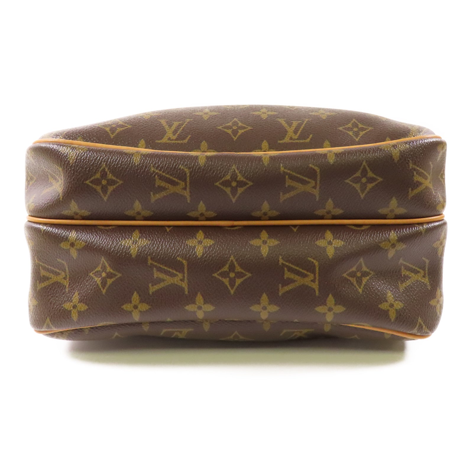 LOUIS VUITTON Monogram Reporter PM金扣肩背袋棕色