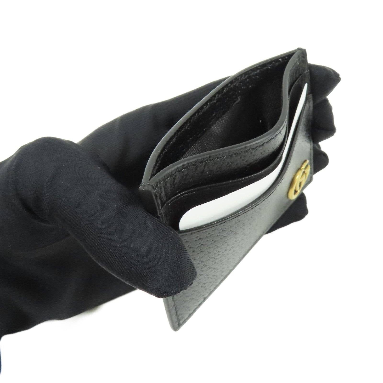 GUCCI GHW GG Marmont Card Case 436022 DJ20T 1000 Calfskin