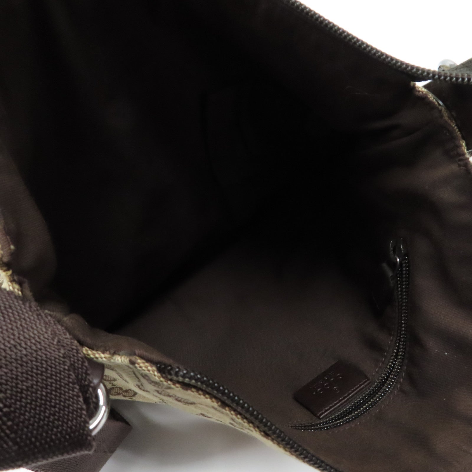 GUCCI 帆布Shoulder Bag銀扣肩背袋啡色