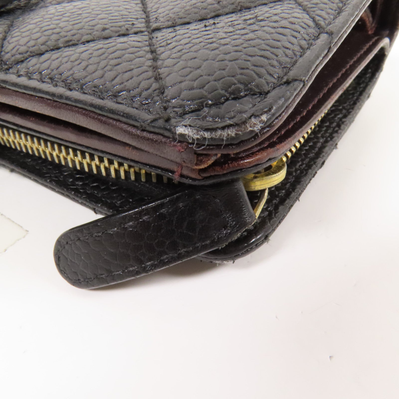 CHANEL 牛皮皮革Fold Wallet金扣錢包