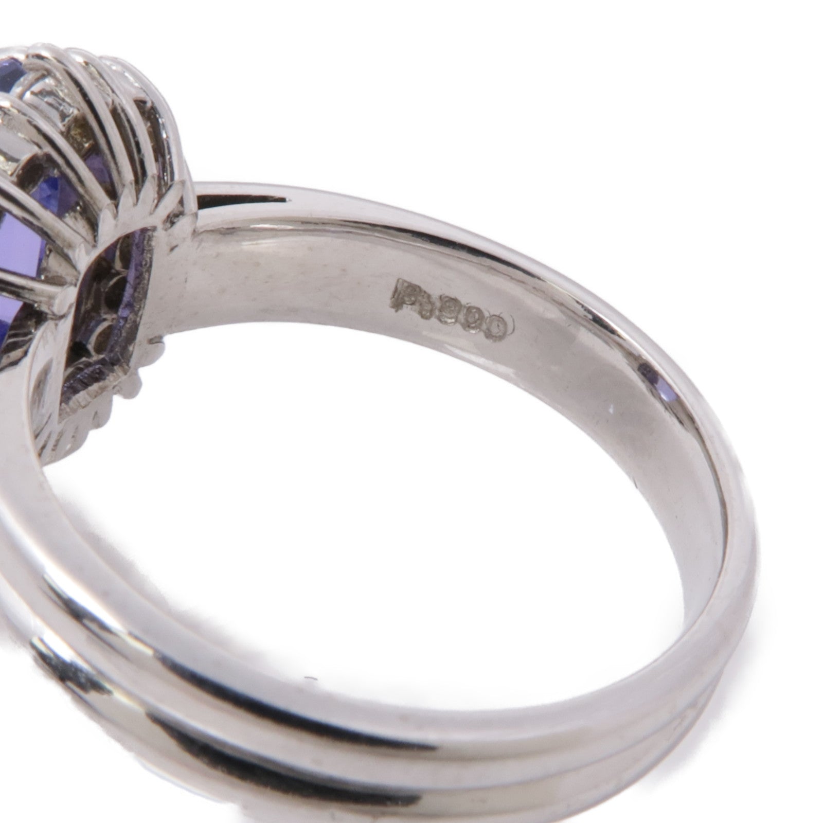 JEWELRY PT900鉑金Tanzanite Diamond Ring坦桑石/鑽石戒指US#7.25