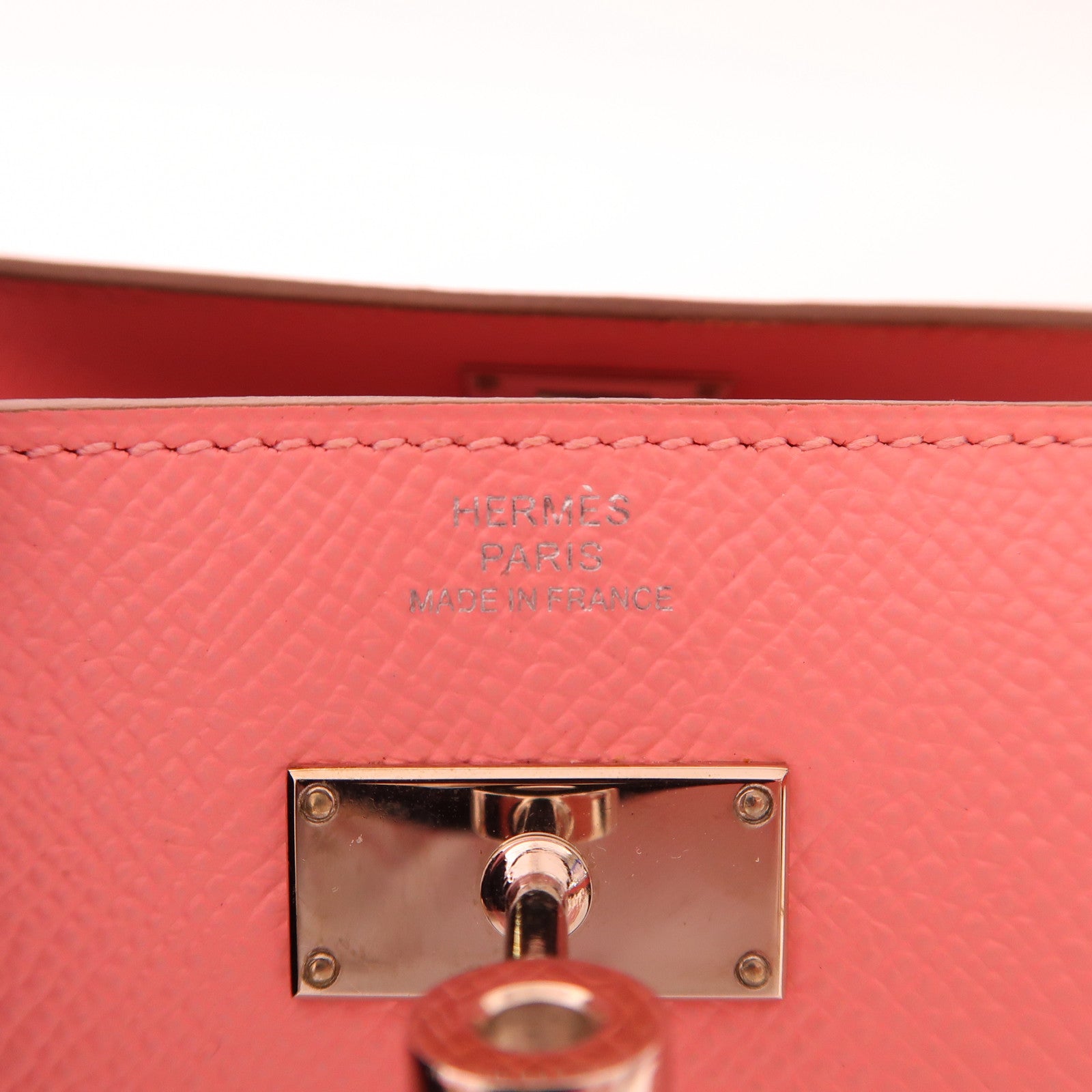 HERMES Epsom皮革Kelly Long Wallet銀扣長錢包1Q Rose Confetti