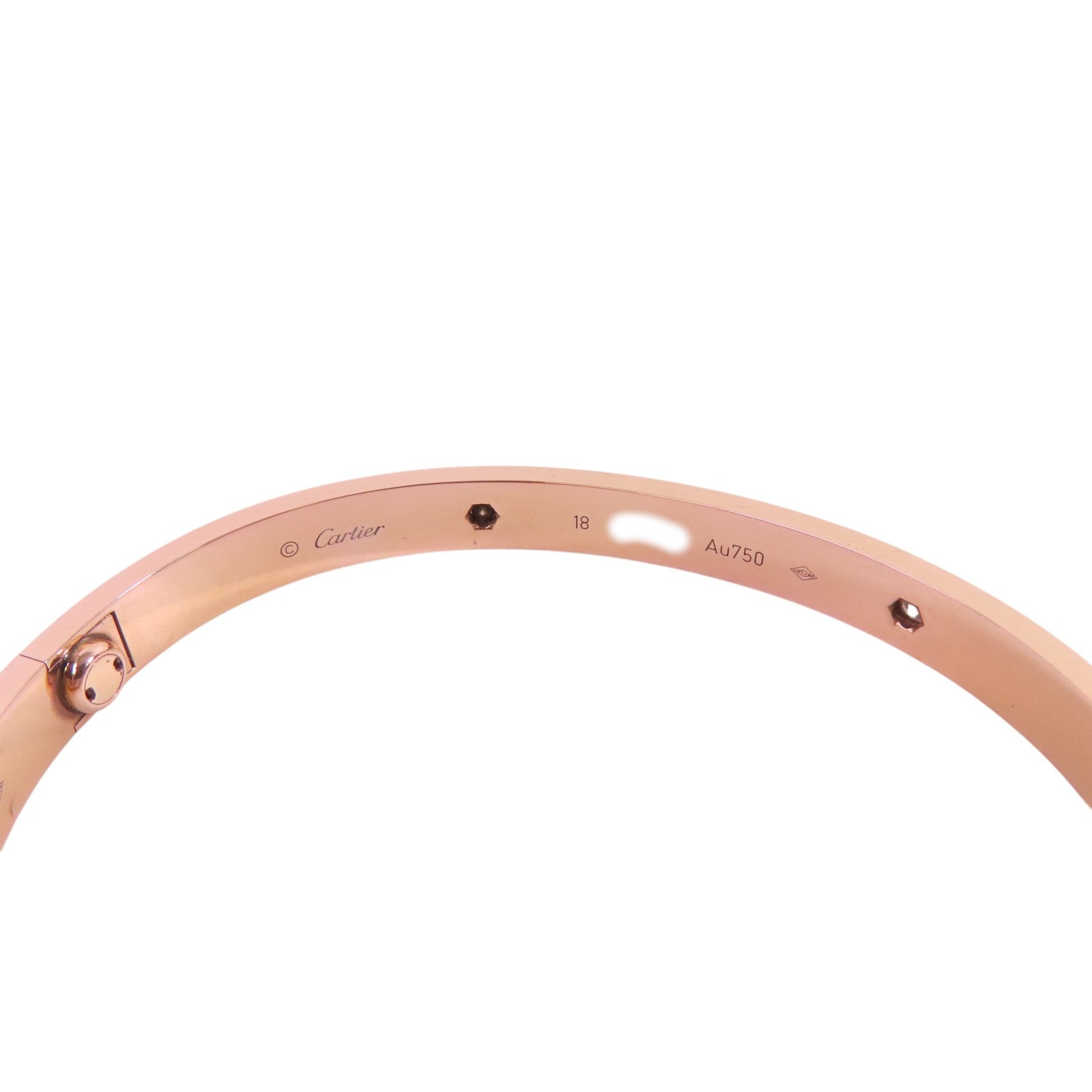 CARTIER 18K玫瑰金Love Bangle 4Diamond鑽石手鐲#18