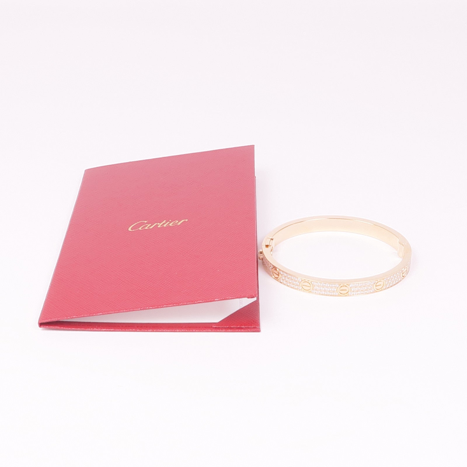 CARTIER 18K玫瑰金Love Bangle Full Diamond鑽石手鐲Cartier#17