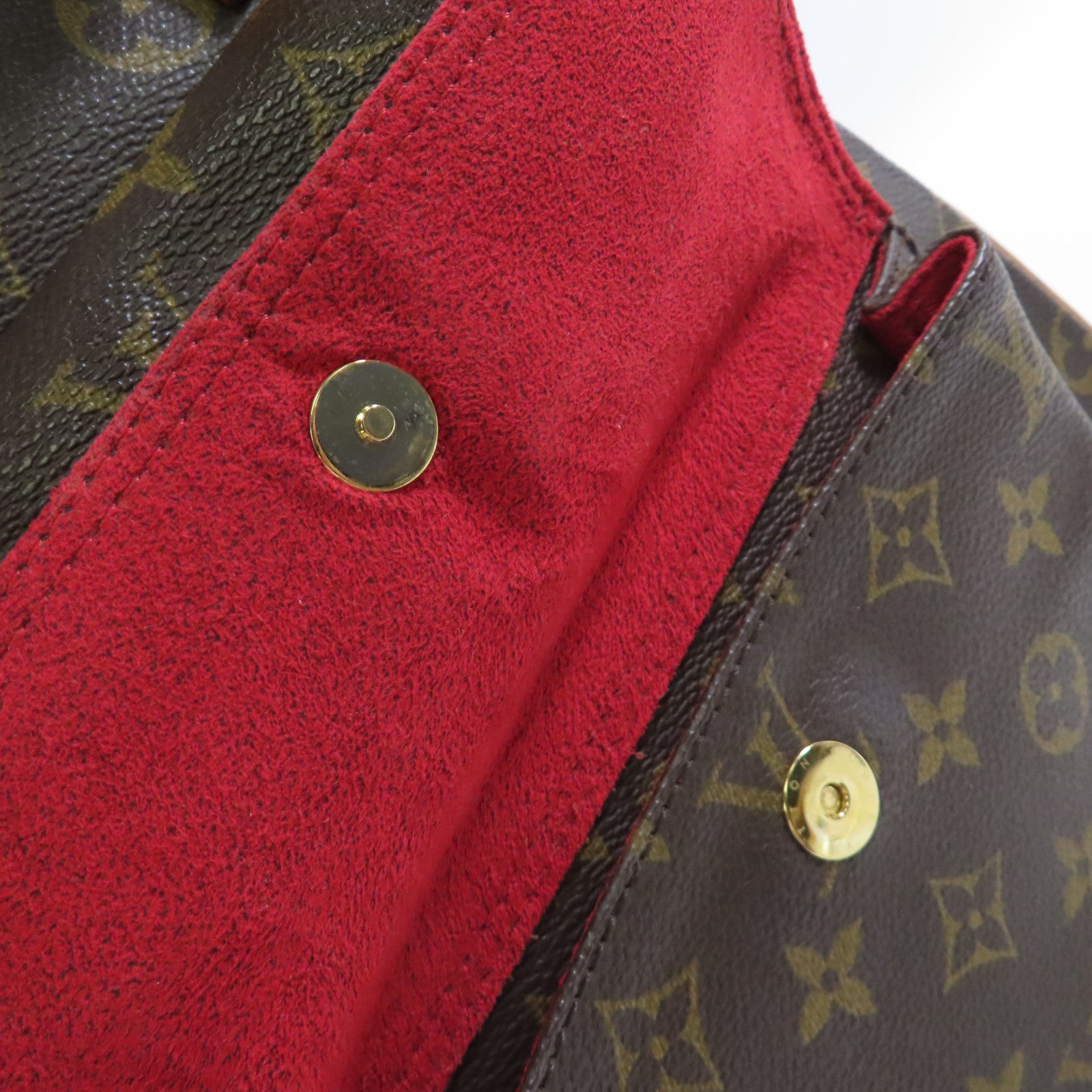 LOUIS VUITTON Monogram Excentri-cite Hand Bag金扣手挽袋啡色/紅色