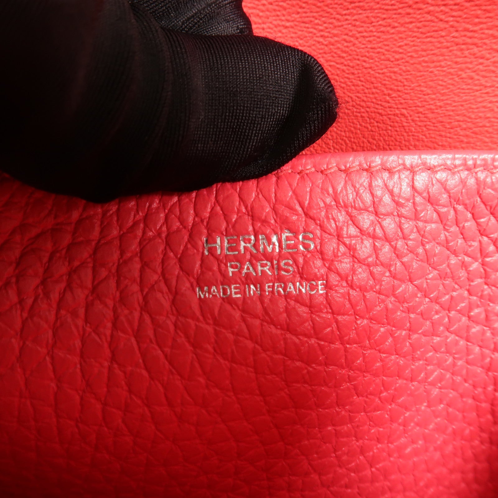 HERMES Clemence皮革Halzan 25手挽肩背兩用袋Rose Extreme