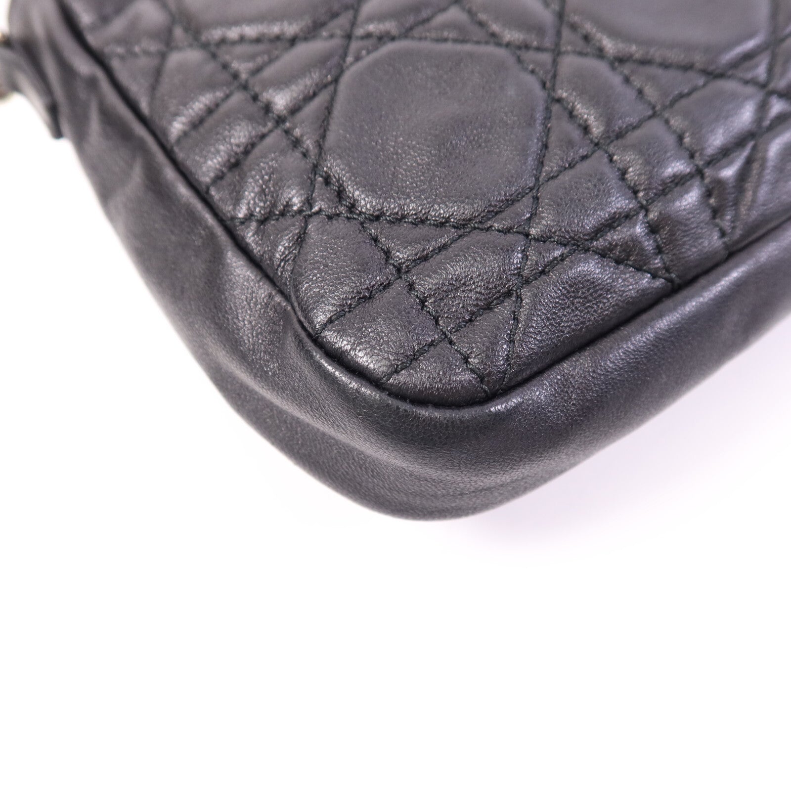 Dior 羊皮皮革Shoulder Bag銀扣鏈帶肩背袋