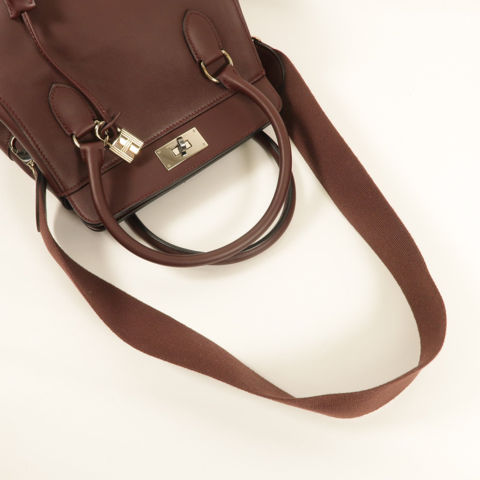 HERMES Swift皮革Tool Box 20手挽肩背兩用袋Prune