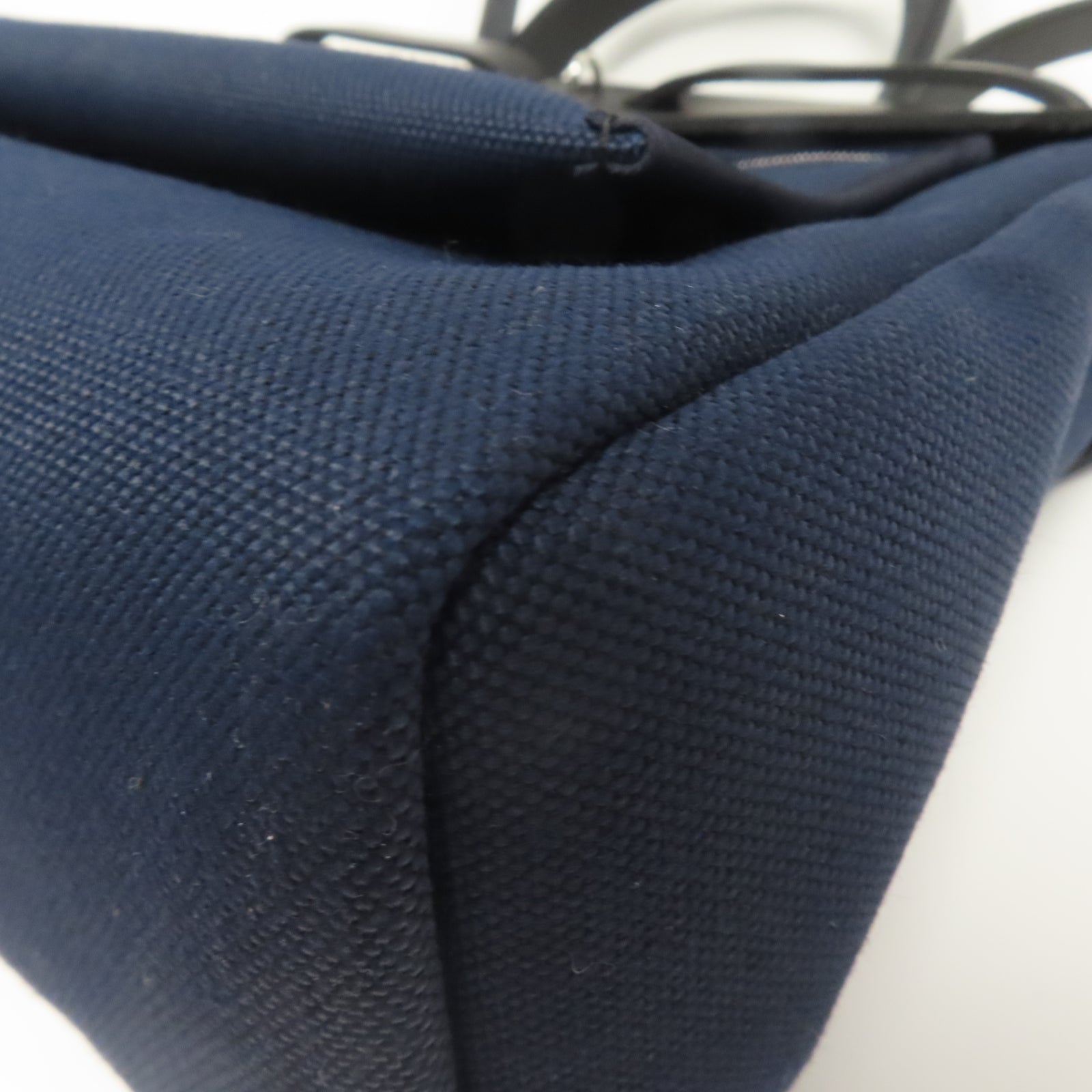 HERMES 【激減優惠】帆布Herbag PM銀扣手挽肩背兩用袋寶石藍色