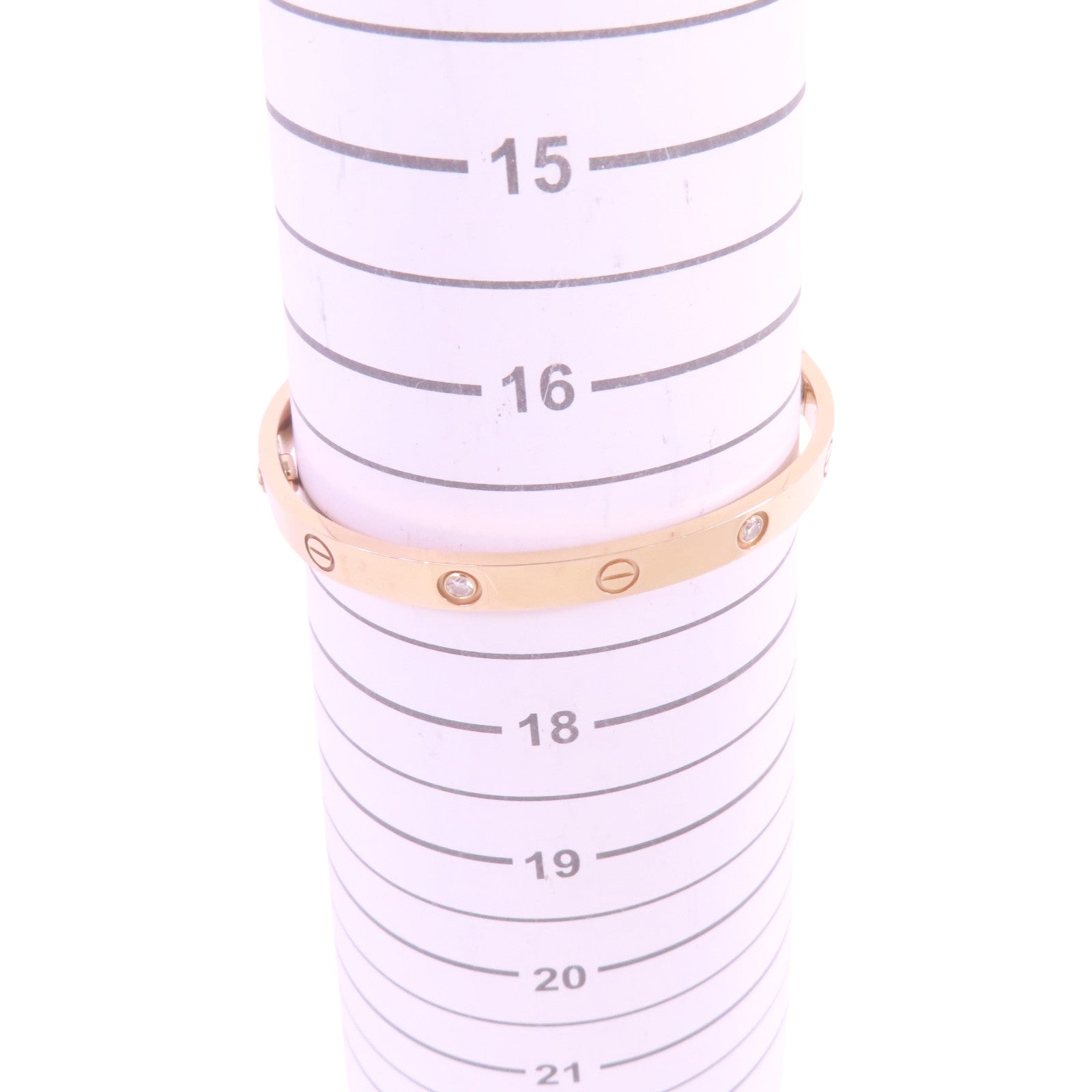 CARTIER 18K玫瑰金Love Bangle 4Diamond鑽石手鐲#18