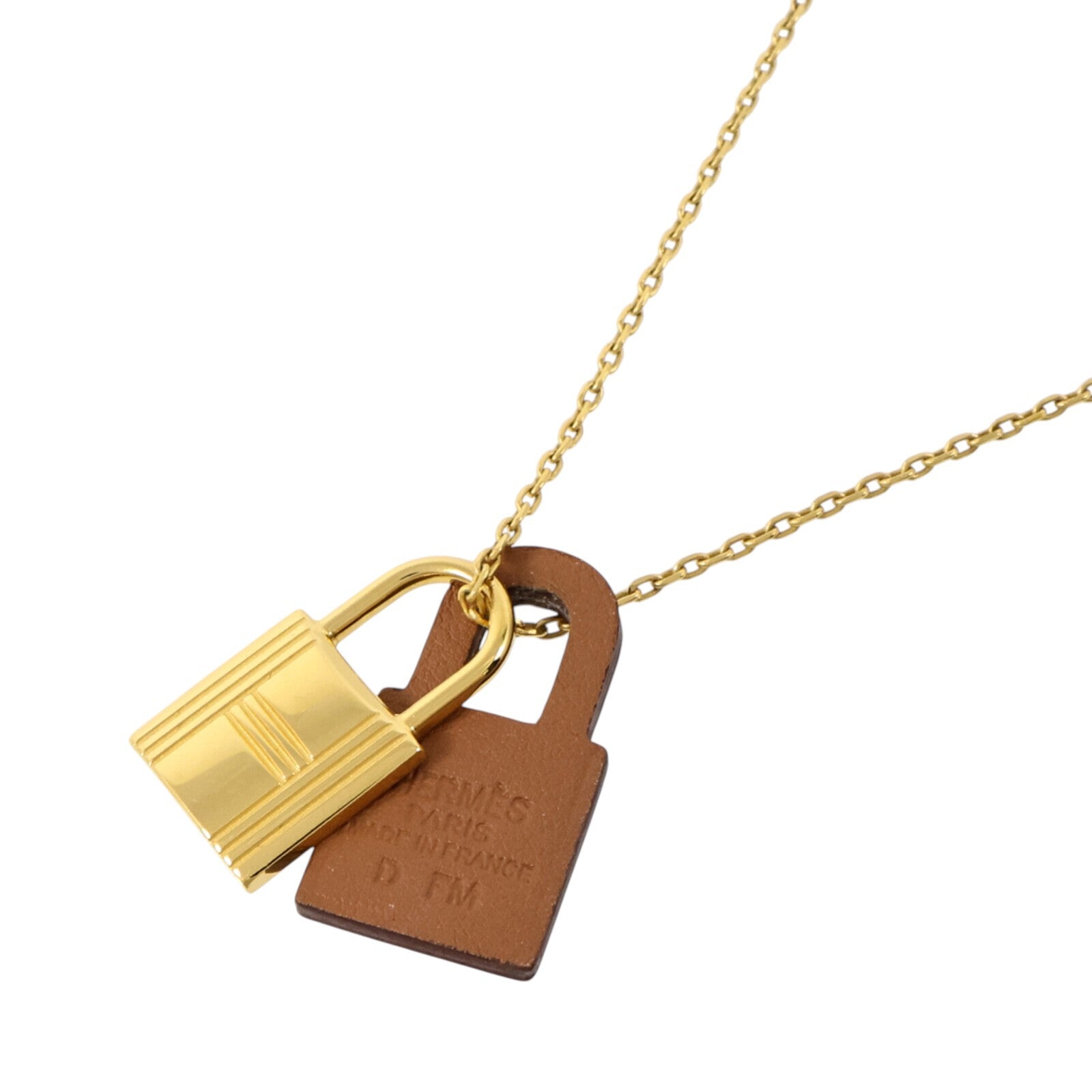 HERMES Swift皮革/金屬O Kelly Pendant Necklace項鏈
